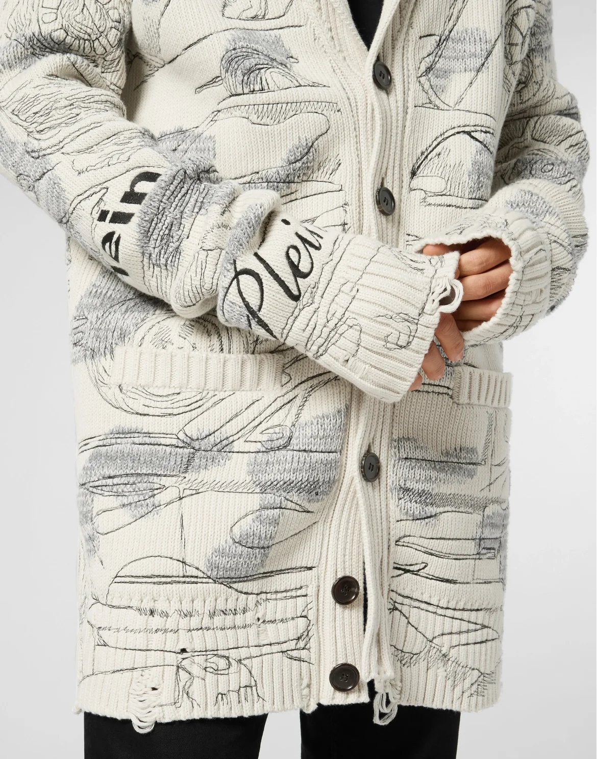 Knitted Cardigan LS Cars Racing, цвет: Белый