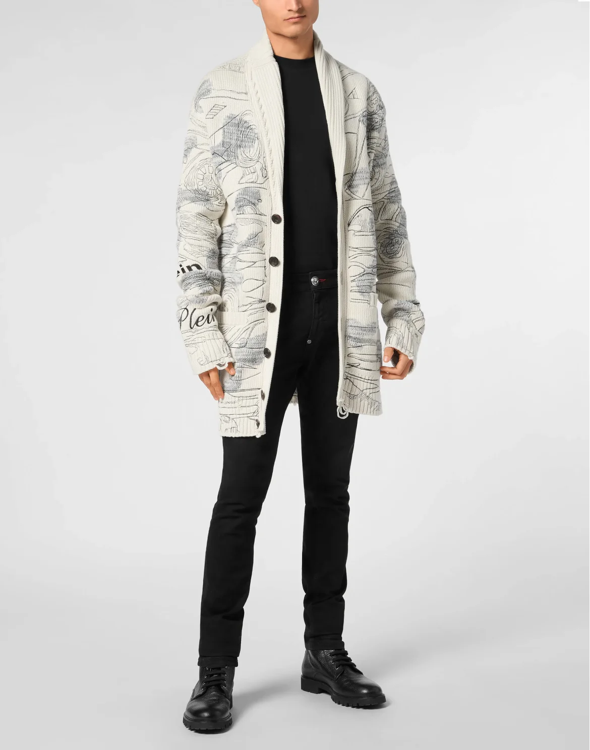 Knitted Cardigan LS Cars Racing, цвет: Белый
