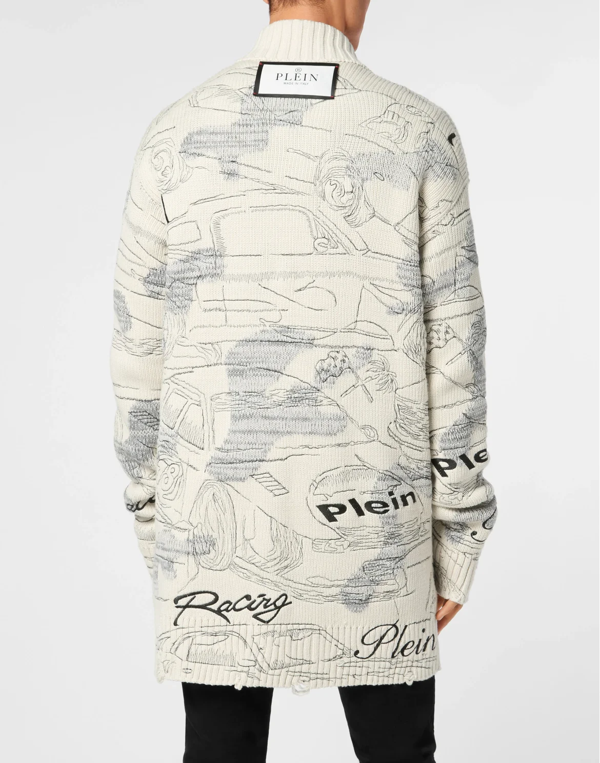 Knitted Cardigan LS Cars Racing, цвет: Белый