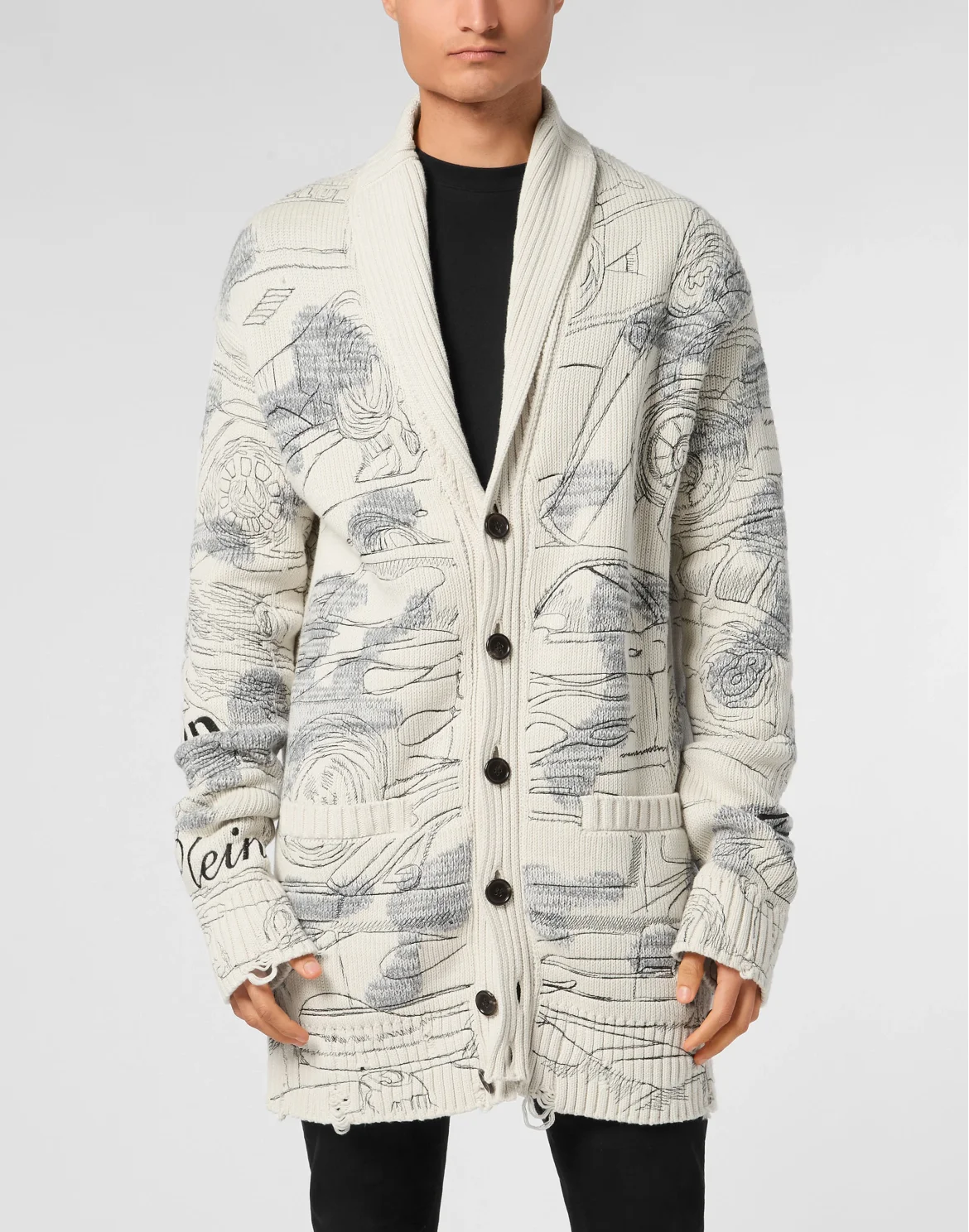 Knitted Cardigan LS Cars Racing, цвет: Белый