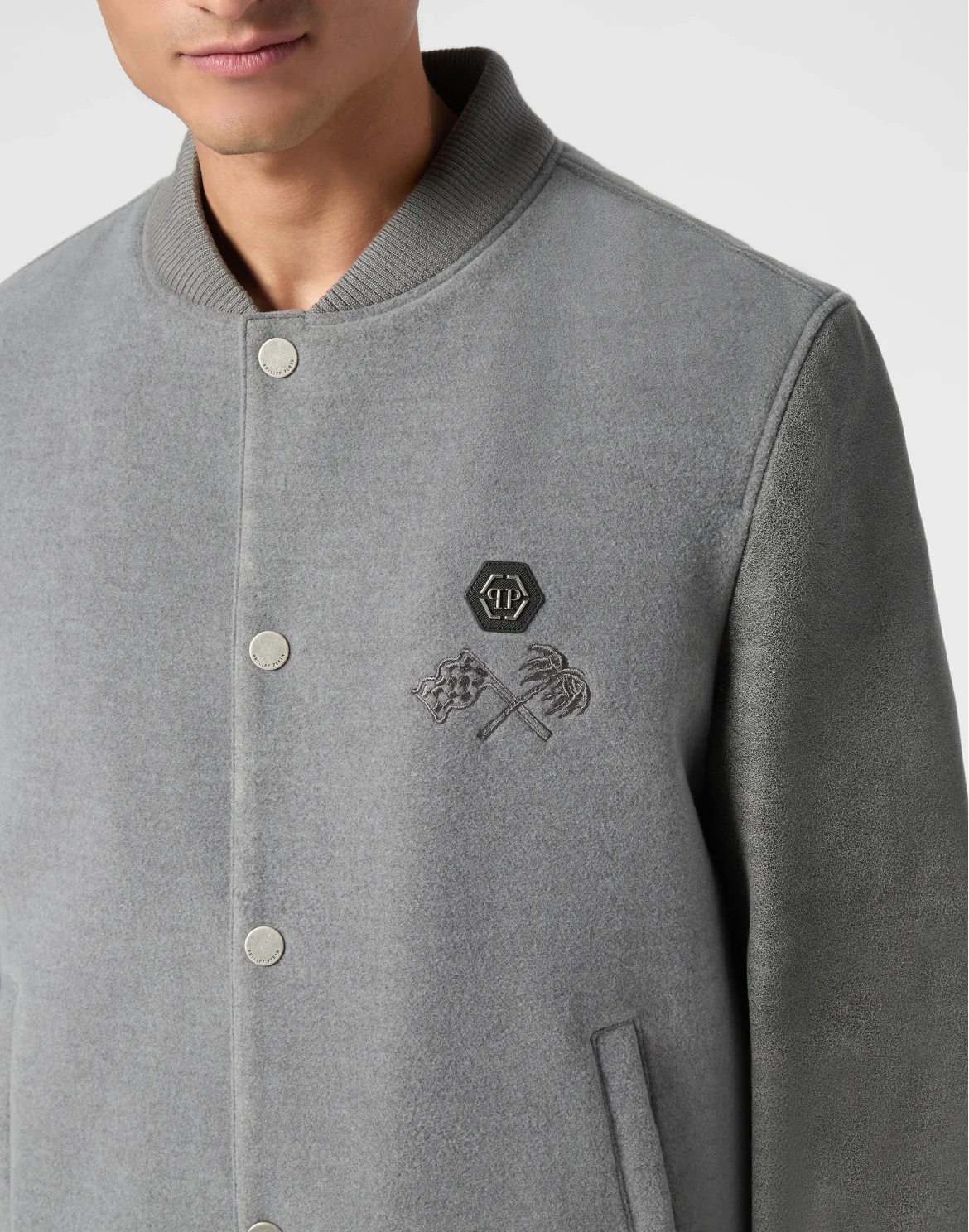 College Bomber Jacket LS Plein Club, цвет: Серый