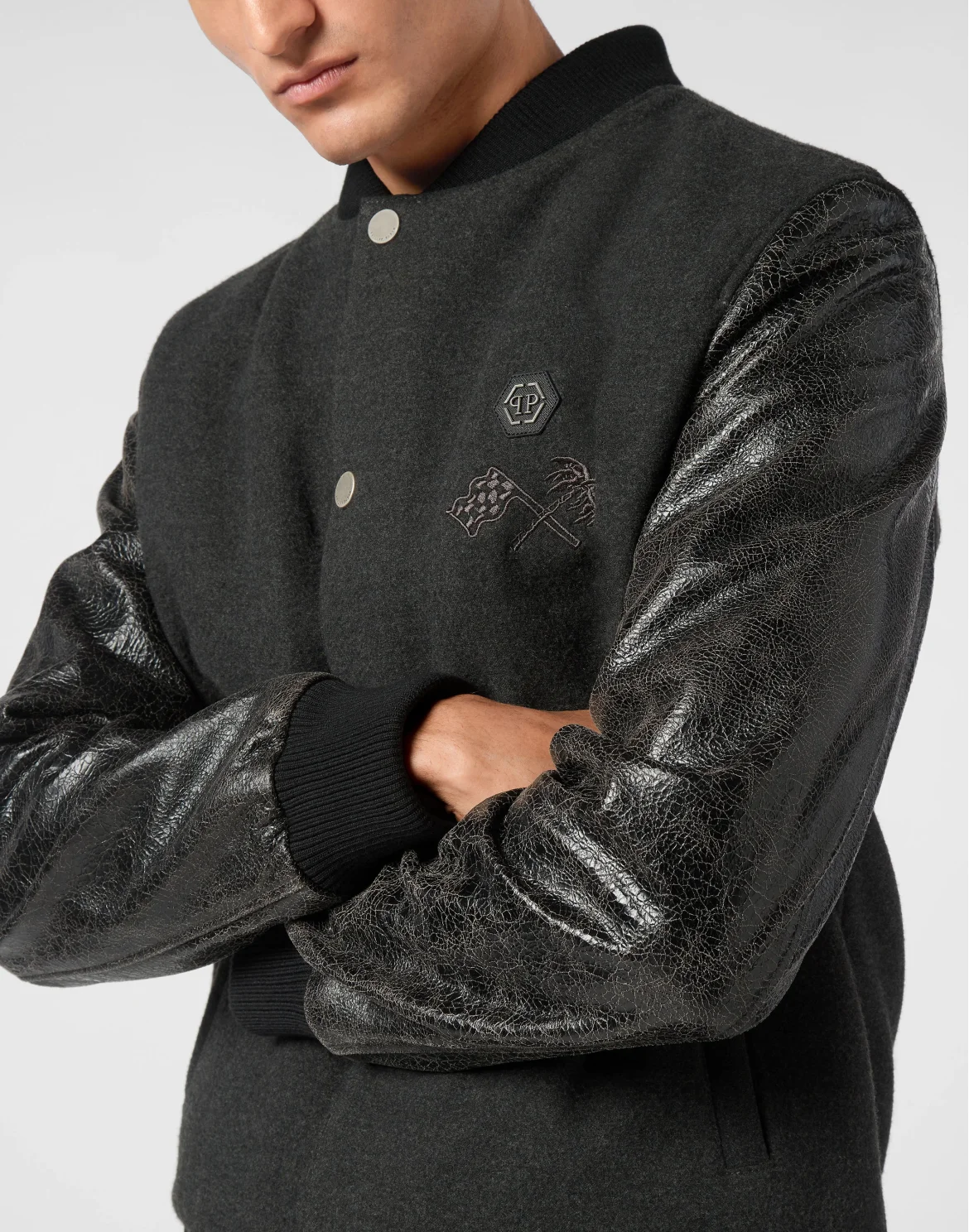 College Bomber Jacket LS Plein Club, цвет: Серый