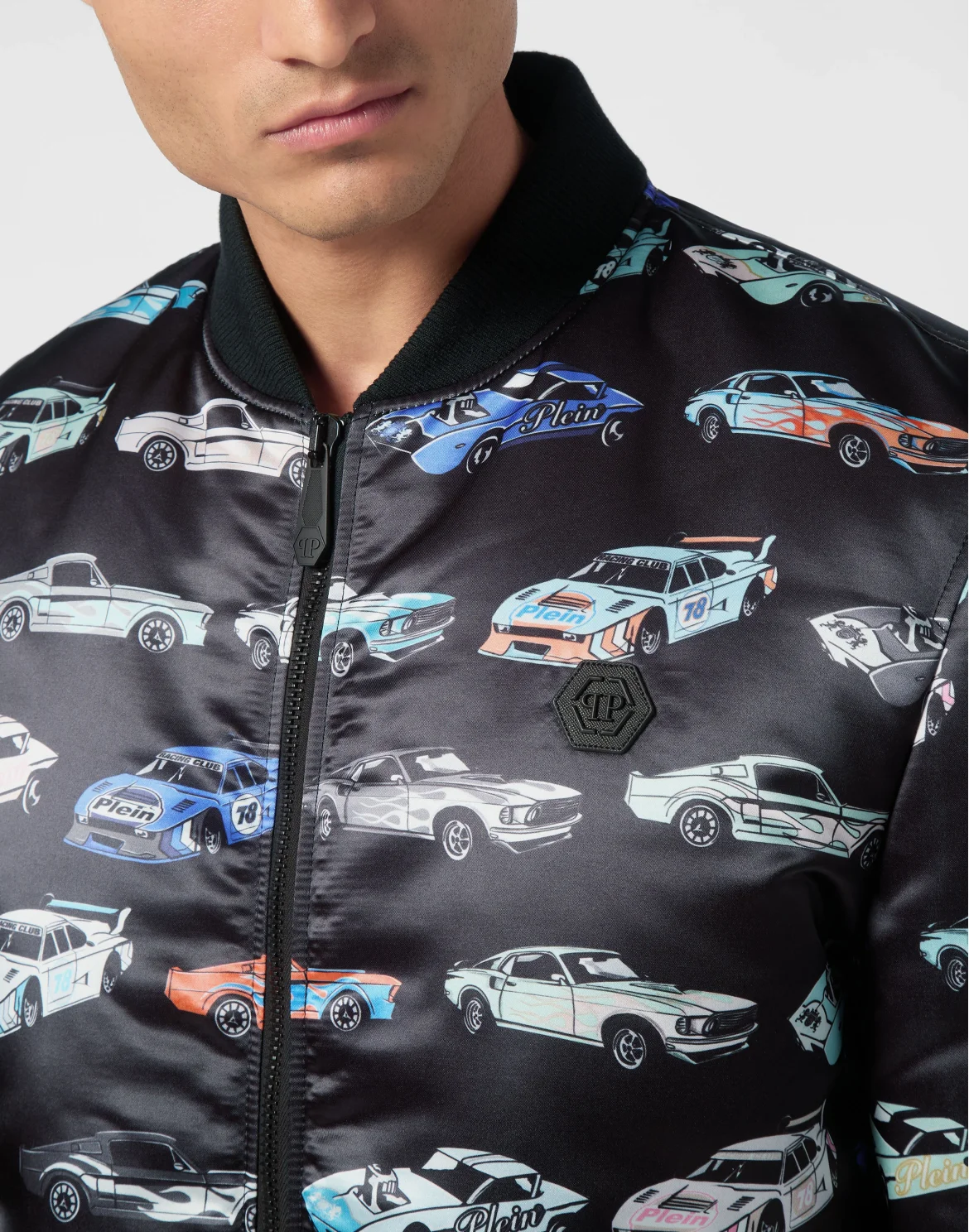 Satin Bomber Jacket LS Cars Racing, цвет: Черный