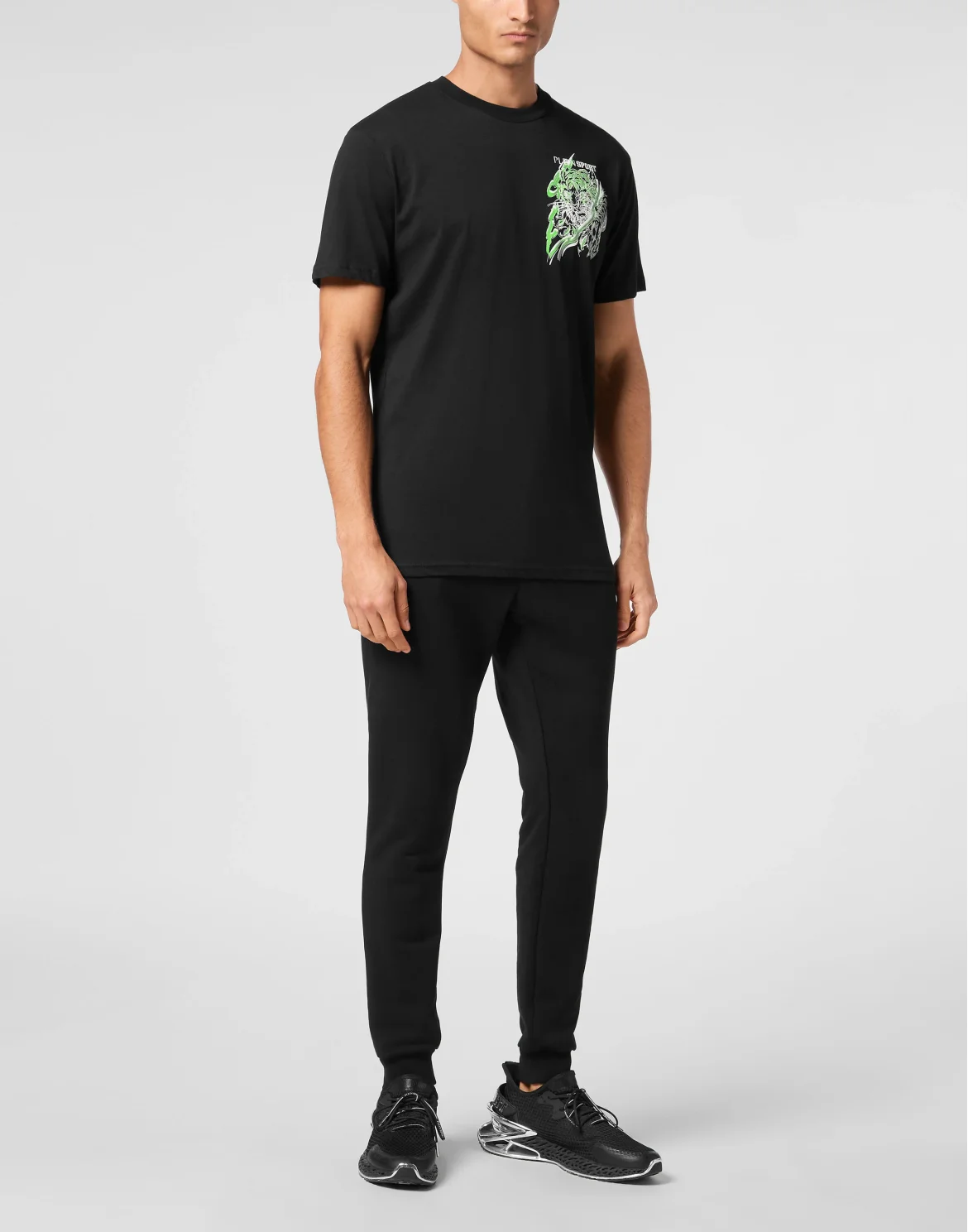 Plein Sport Cotton T-shirt Round Neck SS Tiger, цвет: Желтый