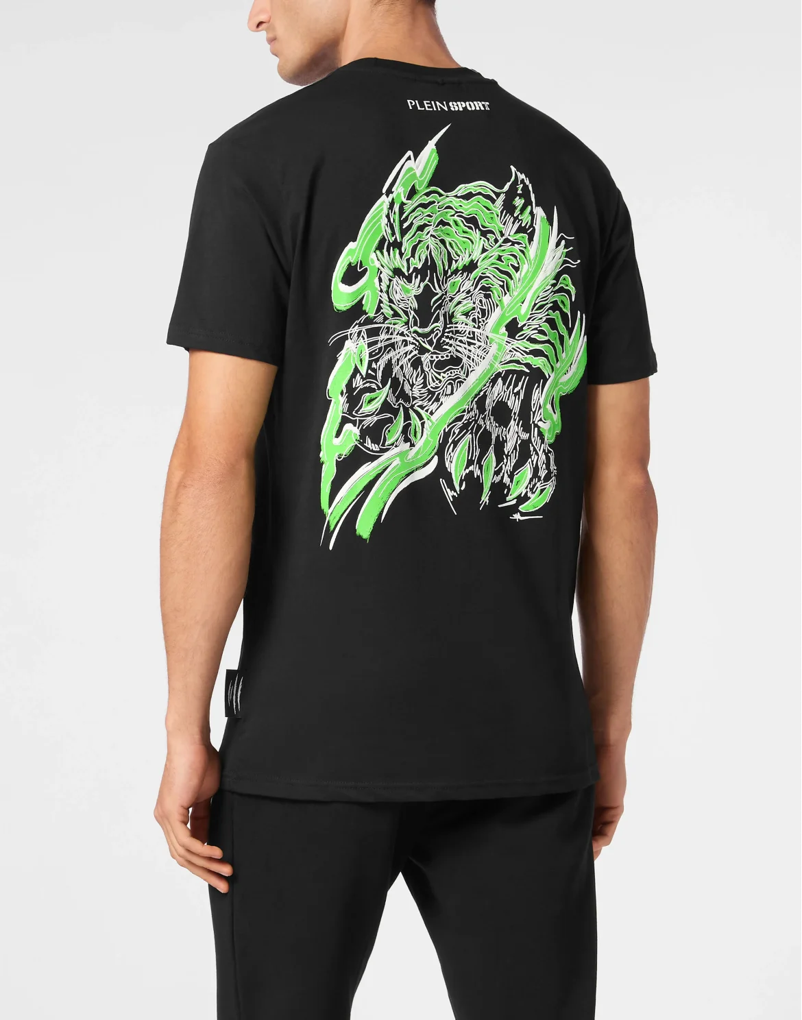 Plein Sport Cotton T-shirt Round Neck SS Tiger, цвет: Желтый