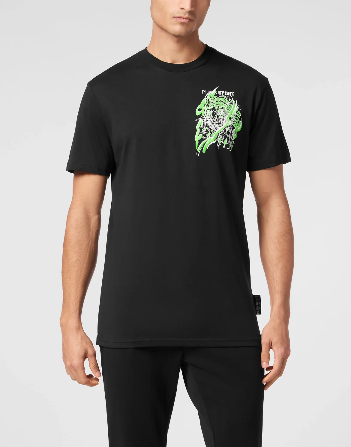 Plein Sport Cotton T-shirt Round Neck SS Tiger, цвет: Желтый