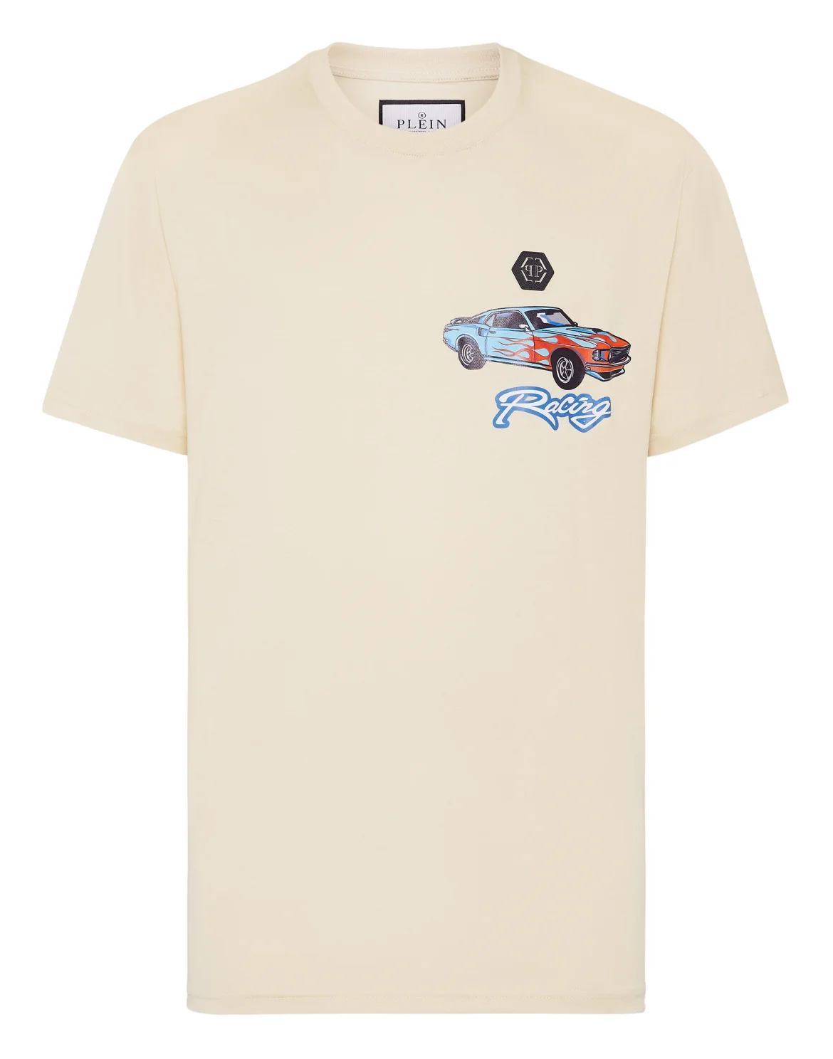 Jersey T-shirt Round Neck SS Cars Racing, цвет: Бежевый