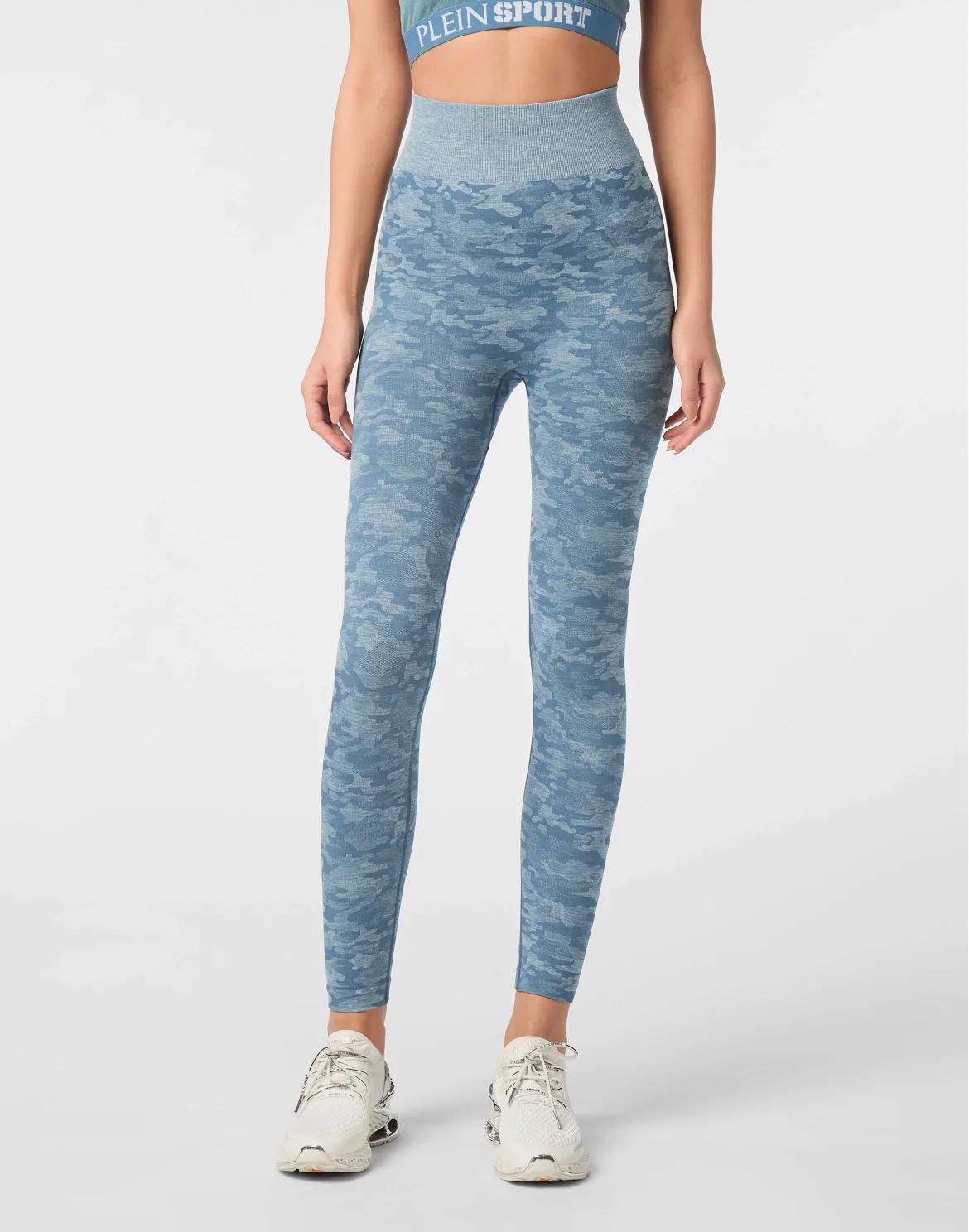 Seamless Sport Leggings Camouflage, цвет: Синий