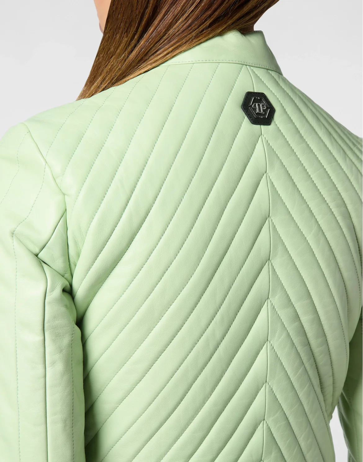 Vintage Leather Biker Jacket LS Flame, цвет: Зеленый