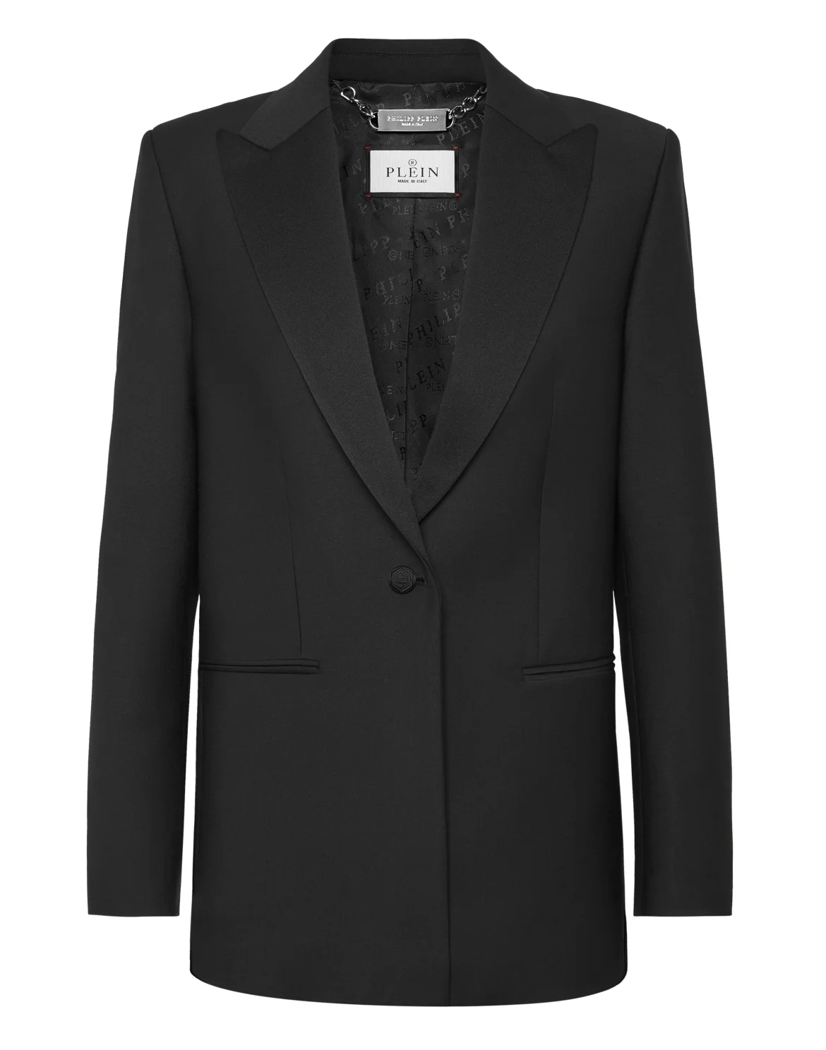 Wool Boyfriend Fit Blazer LS Smile, цвет: Черный
