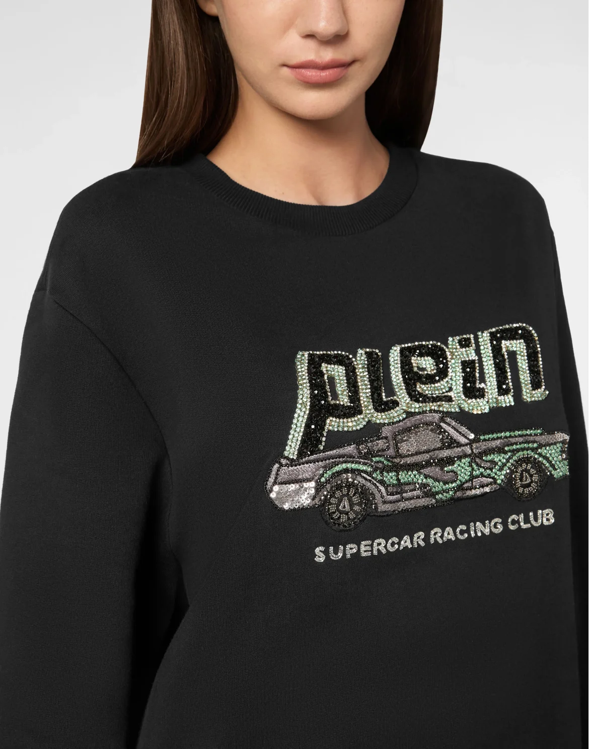 Pullover Round Neck LS Cars Racing, цвет: Черный