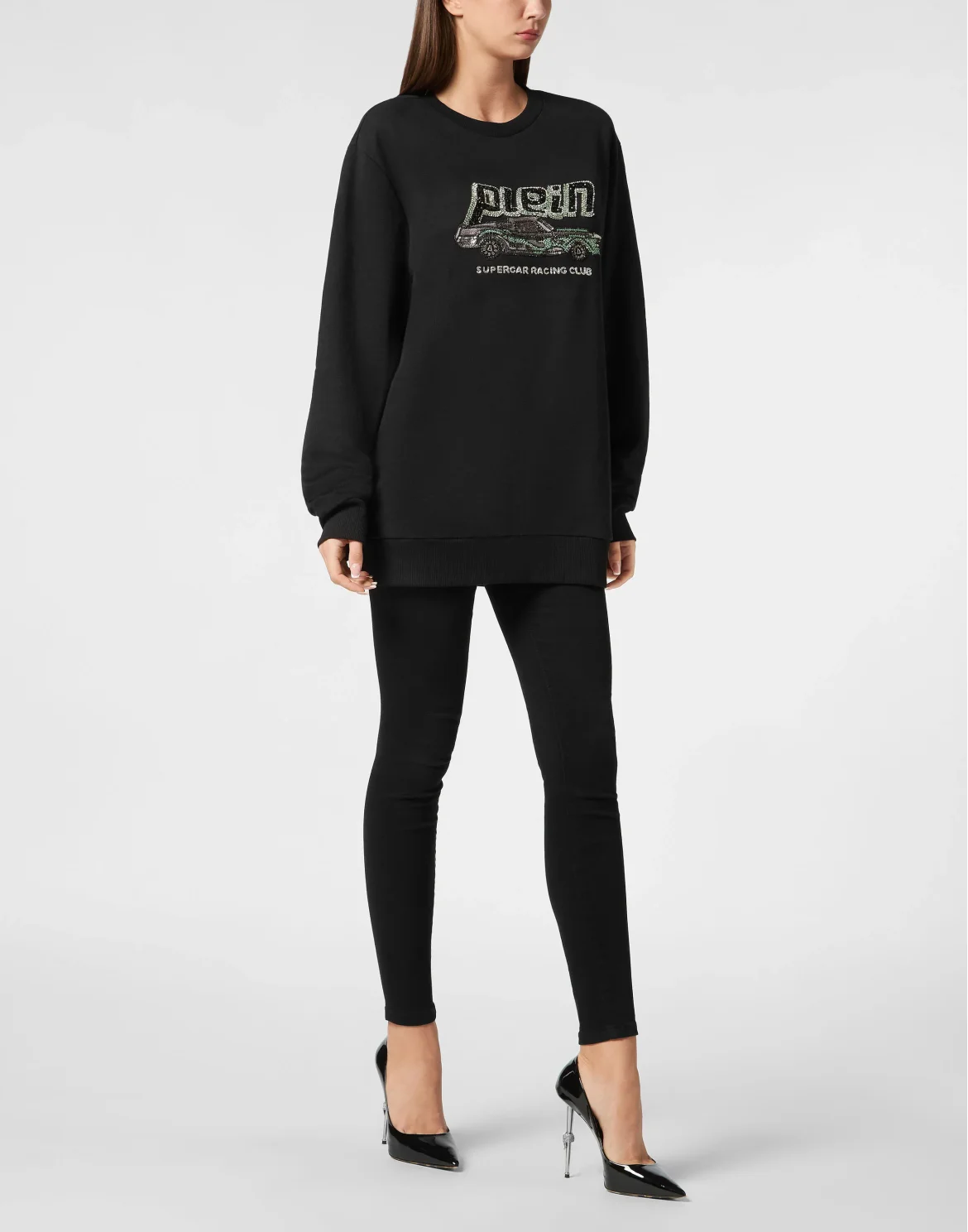 Pullover Round Neck LS Cars Racing, цвет: Черный