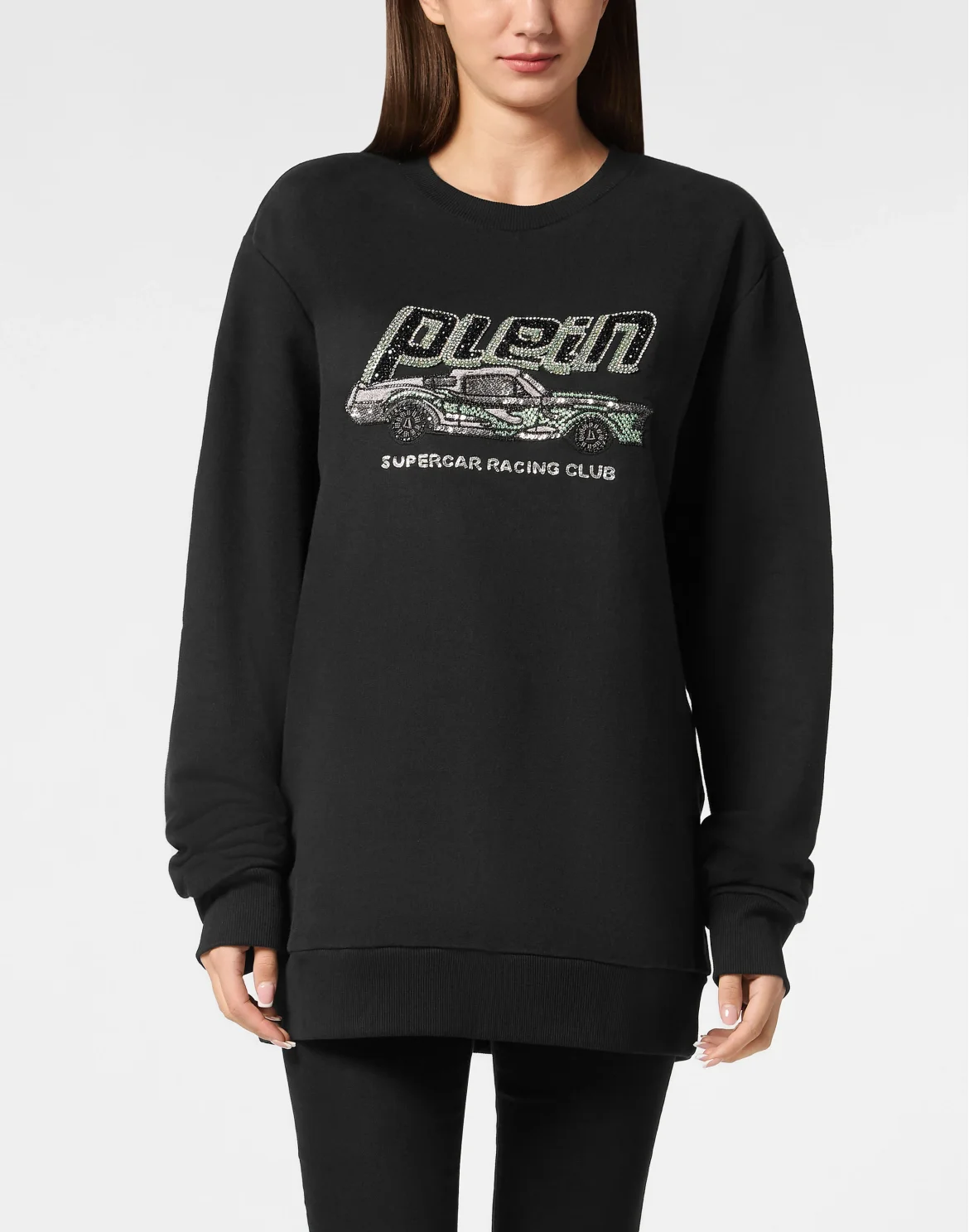Pullover Round Neck LS Cars Racing, цвет: Черный