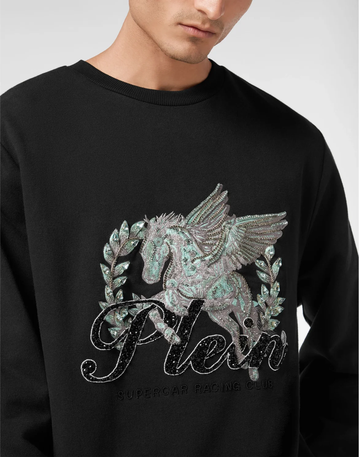 Pullover Round Neck LS Unicorn, цвет: Черный