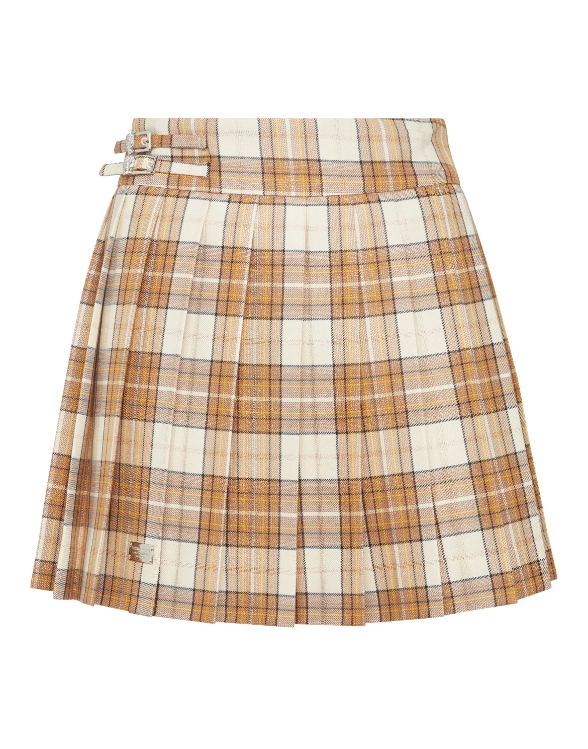 Checked Pleated Mini Skirt Flame, цвет: Голубой