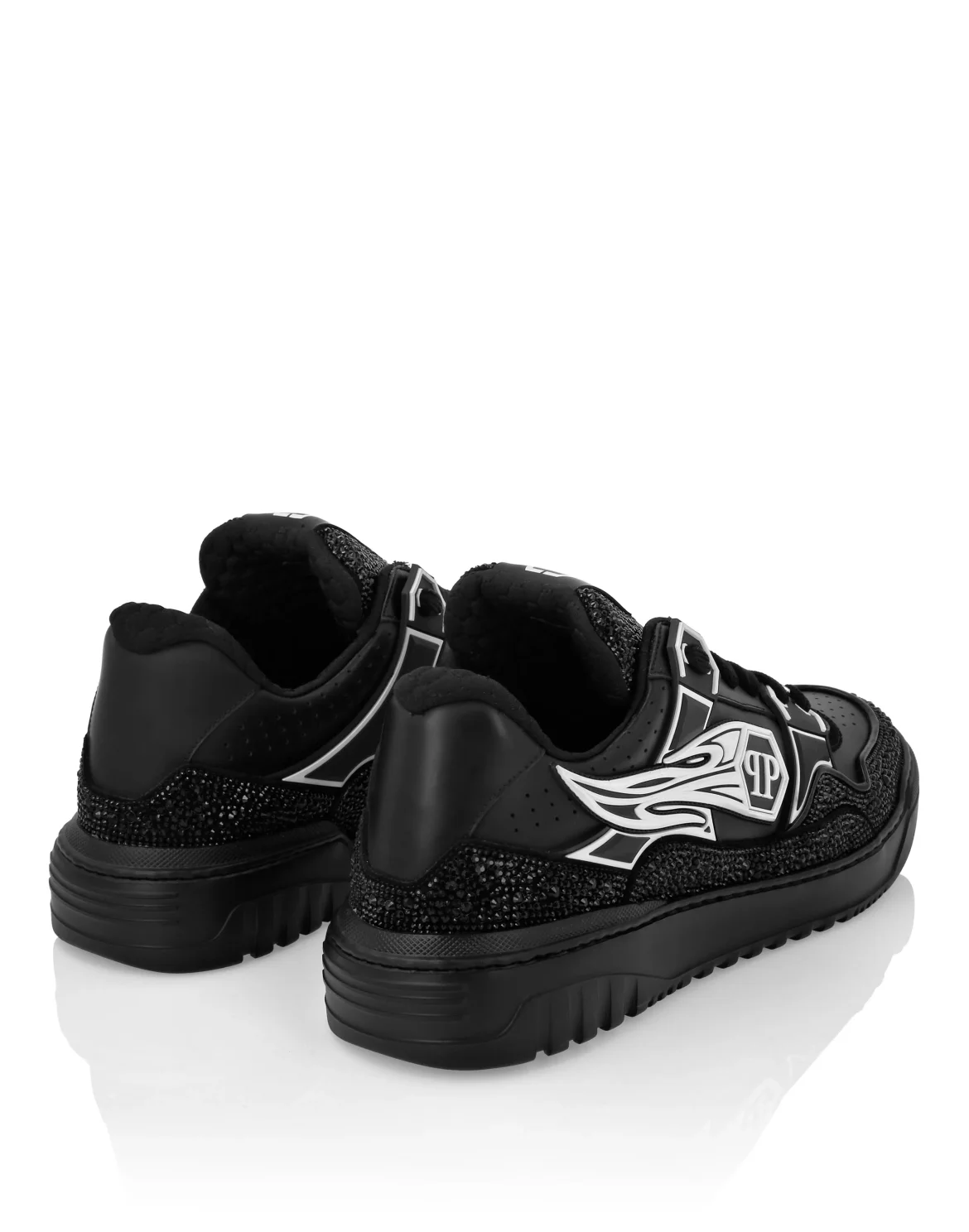 Leather Low-Top Sneakers Moon Walker, цвет: Черный