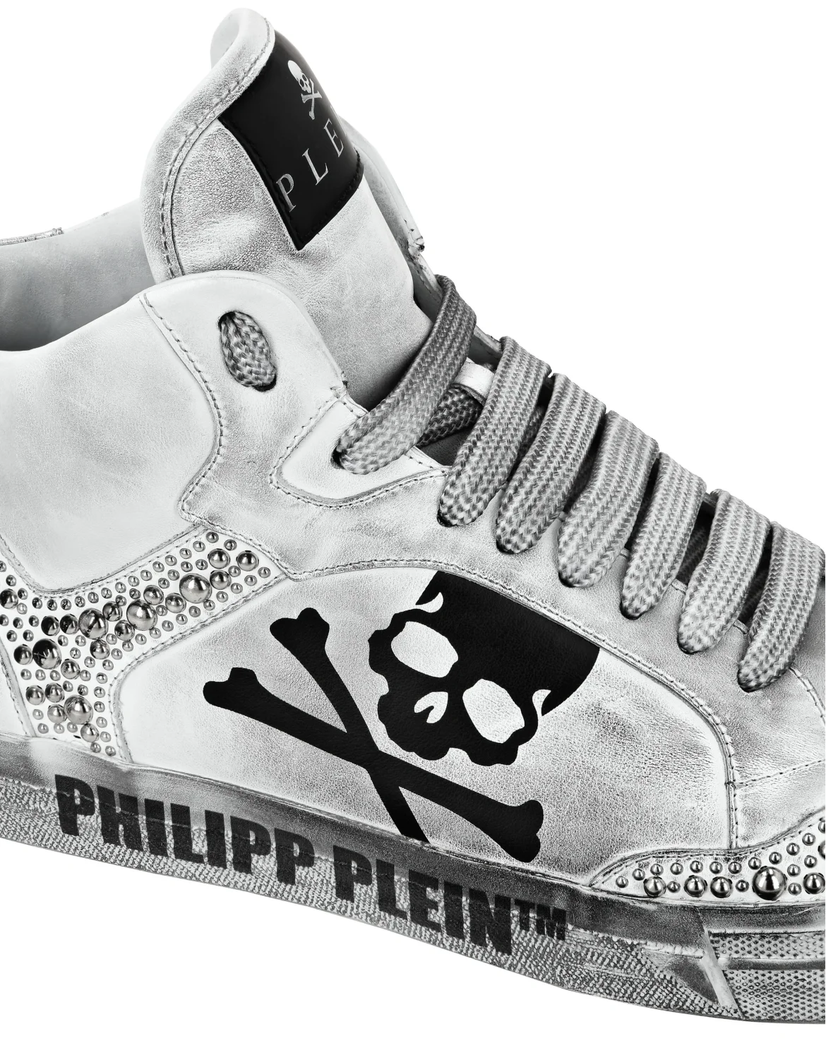 Nappa Leather Hi-Top Sneakers Studs Retrokickz TM, цвет: Белый