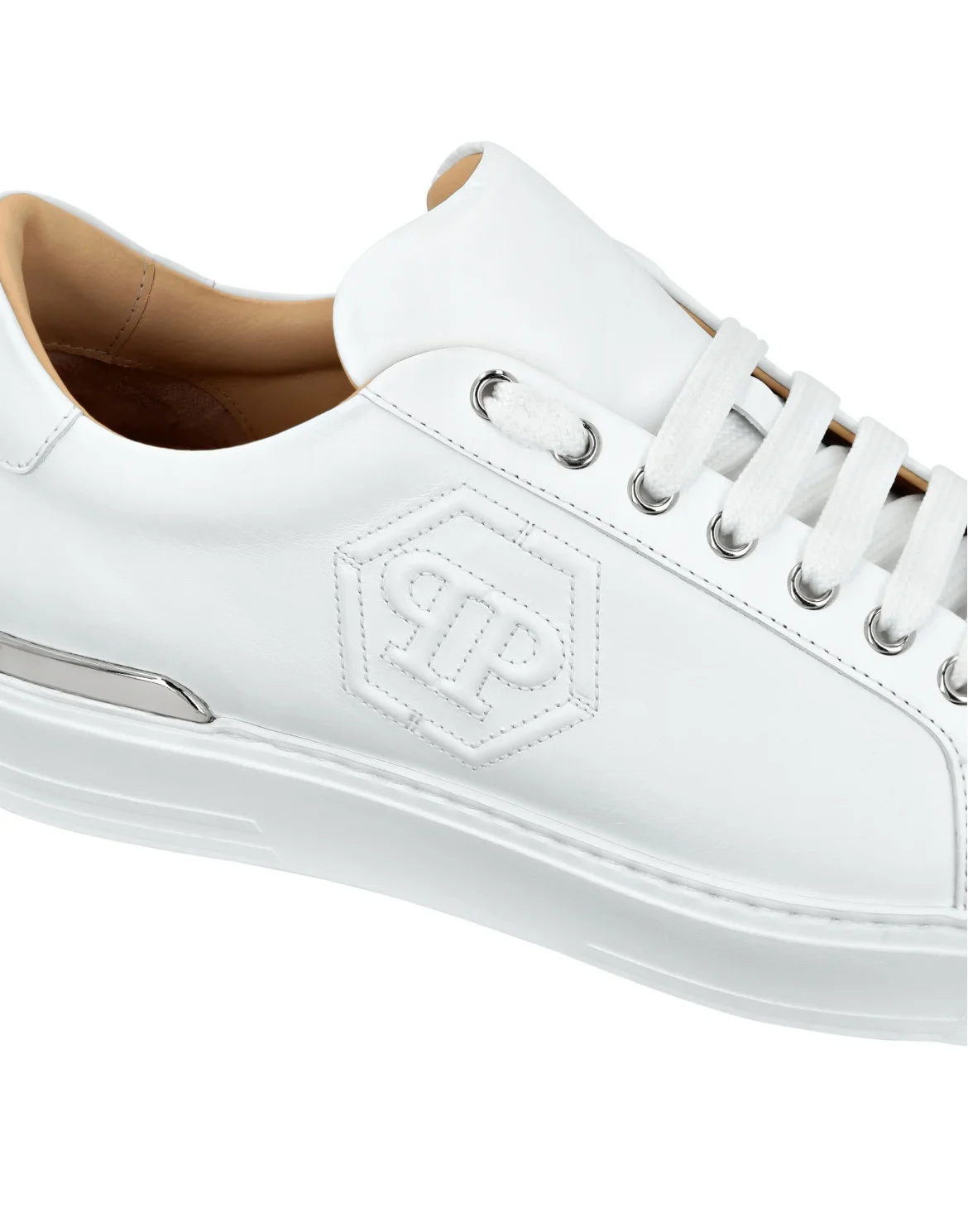 Nappa Leather Lo-Top Sneakers Hexagon, цвет: Белый
