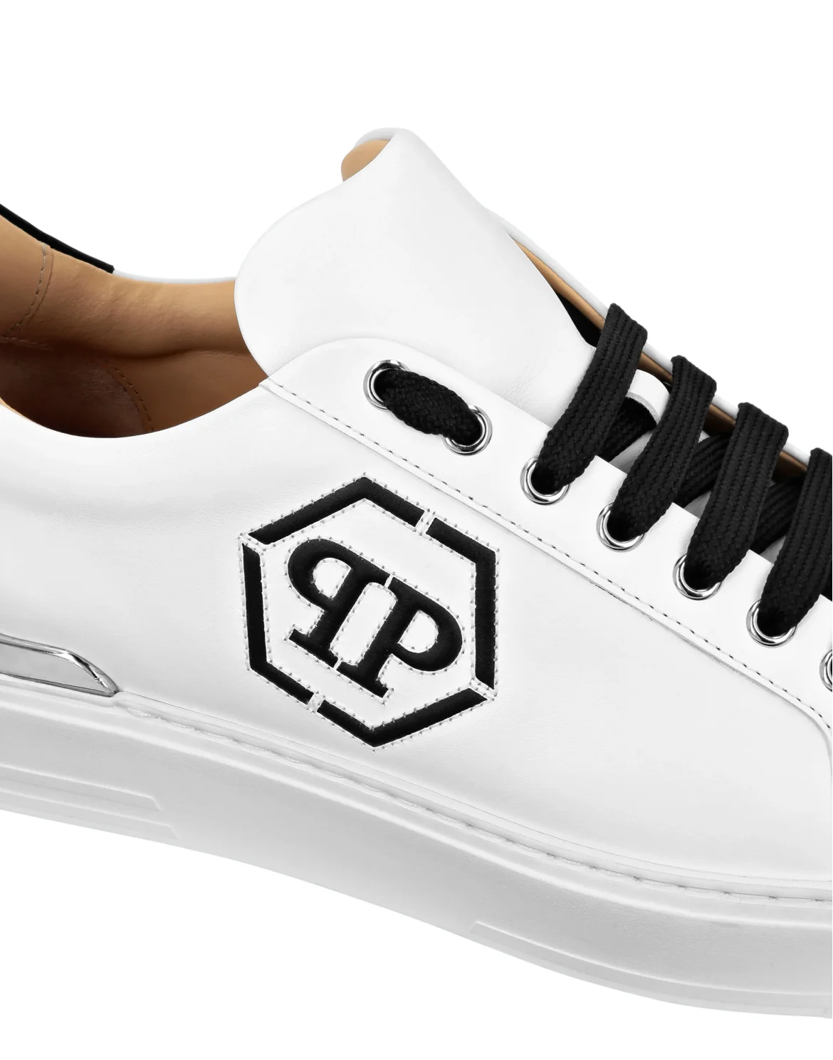 Nappa Leather Lo-Top Sneakers Hexagon, цвет: Черный