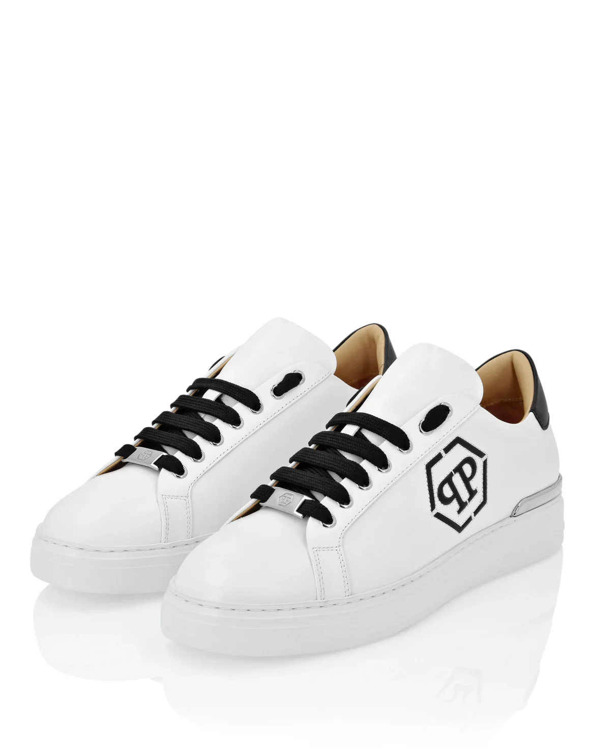 Nappa Leather Lo-Top Sneakers Hexagon, цвет: Черный