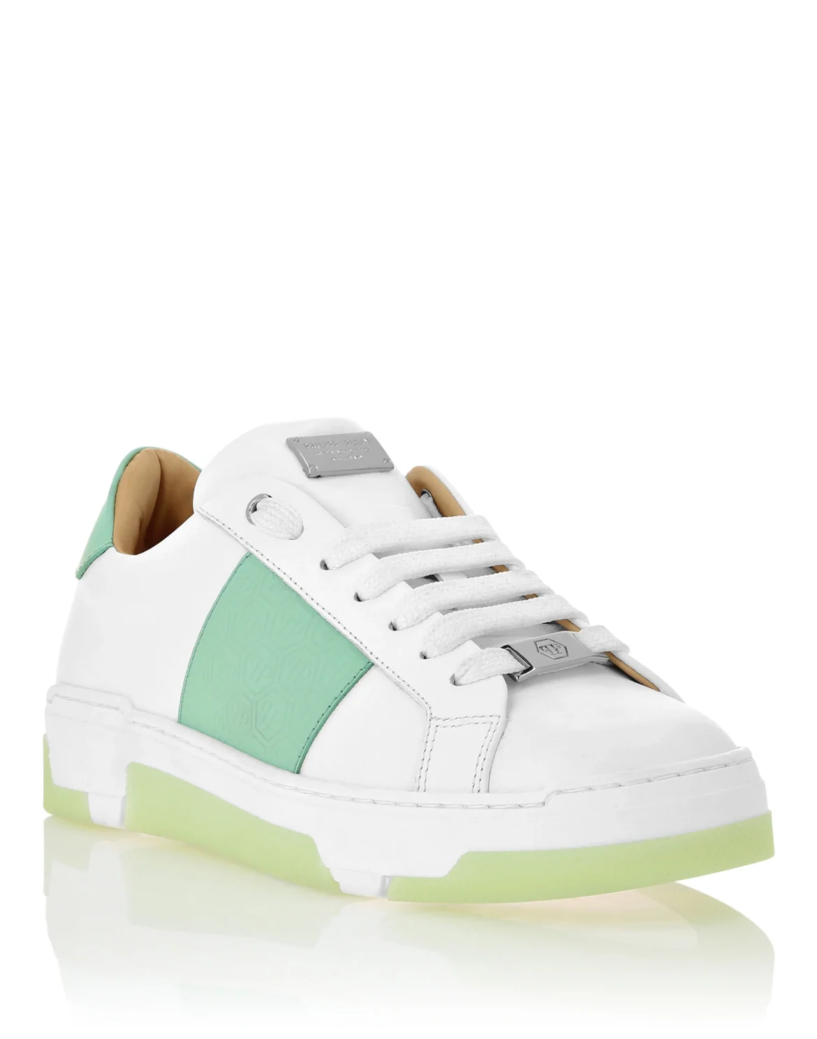 Leather Lo-Top Sneakers Monogram, цвет: Белый