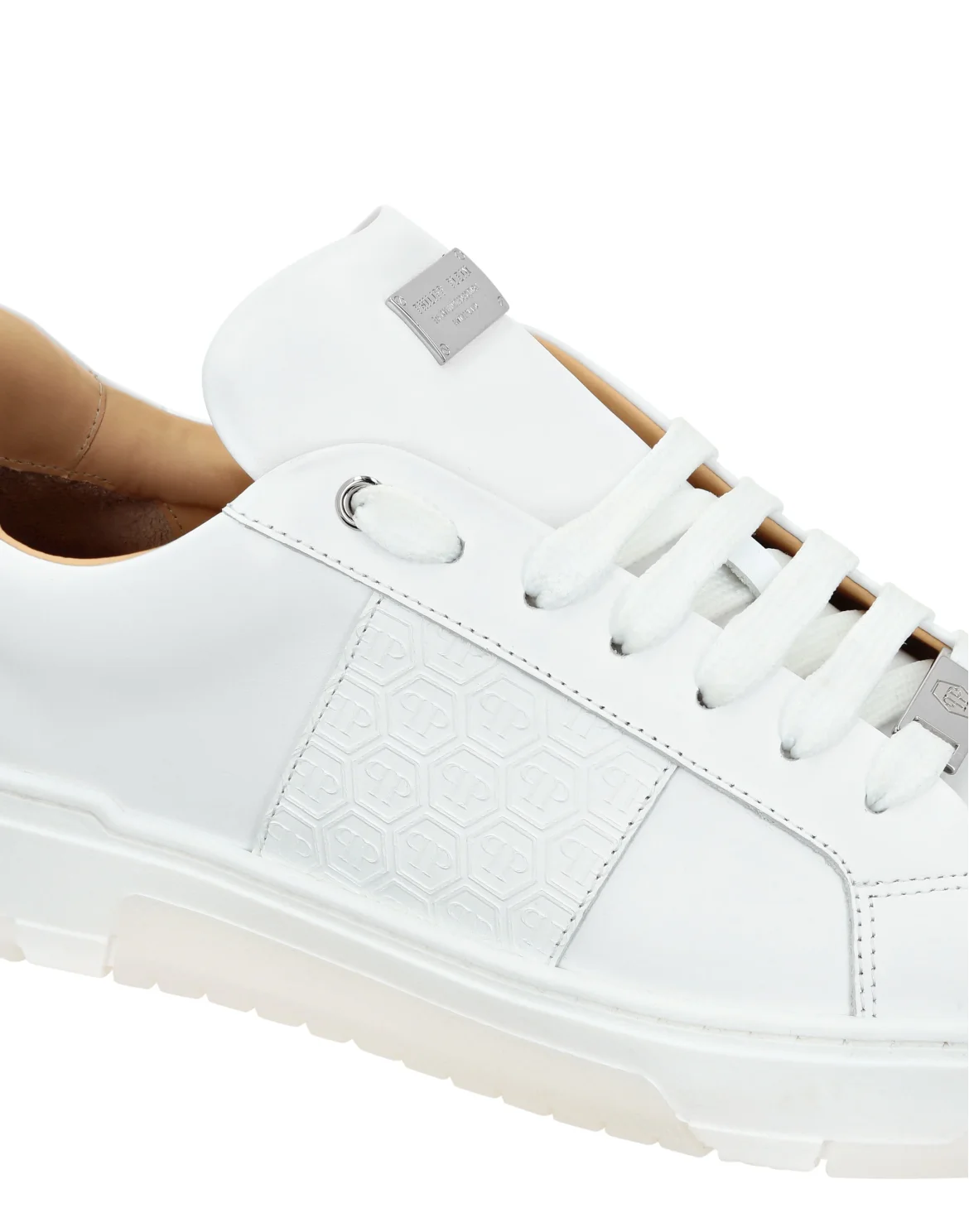 Leather Lo-Top Sneakers Monogram, цвет: Белый