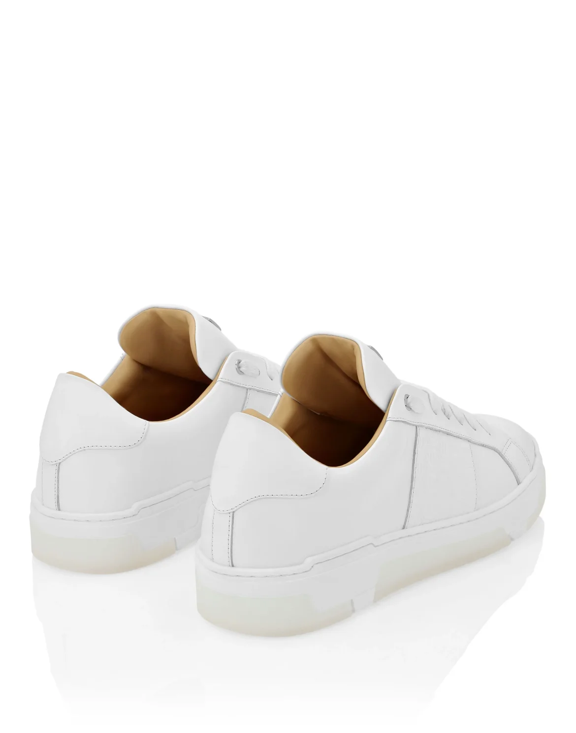 Leather Lo-Top Sneakers Monogram, цвет: Белый