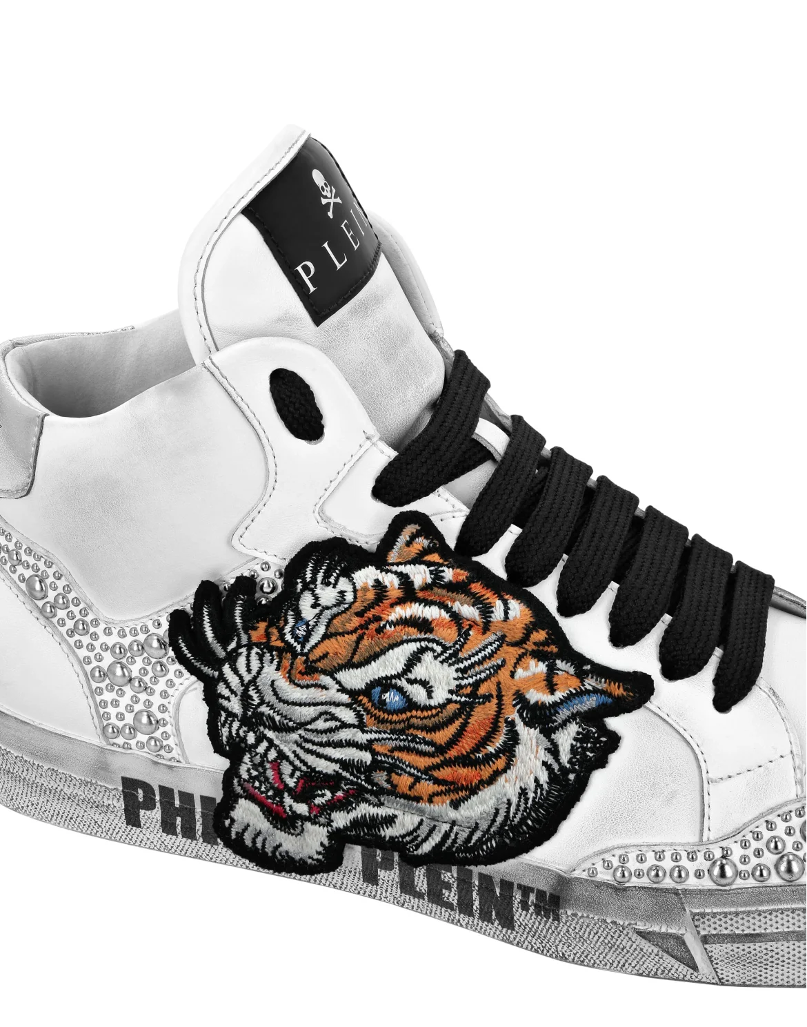 Leather Hi-Top Sneakers Retrokickz Tiger, цвет: Белый
