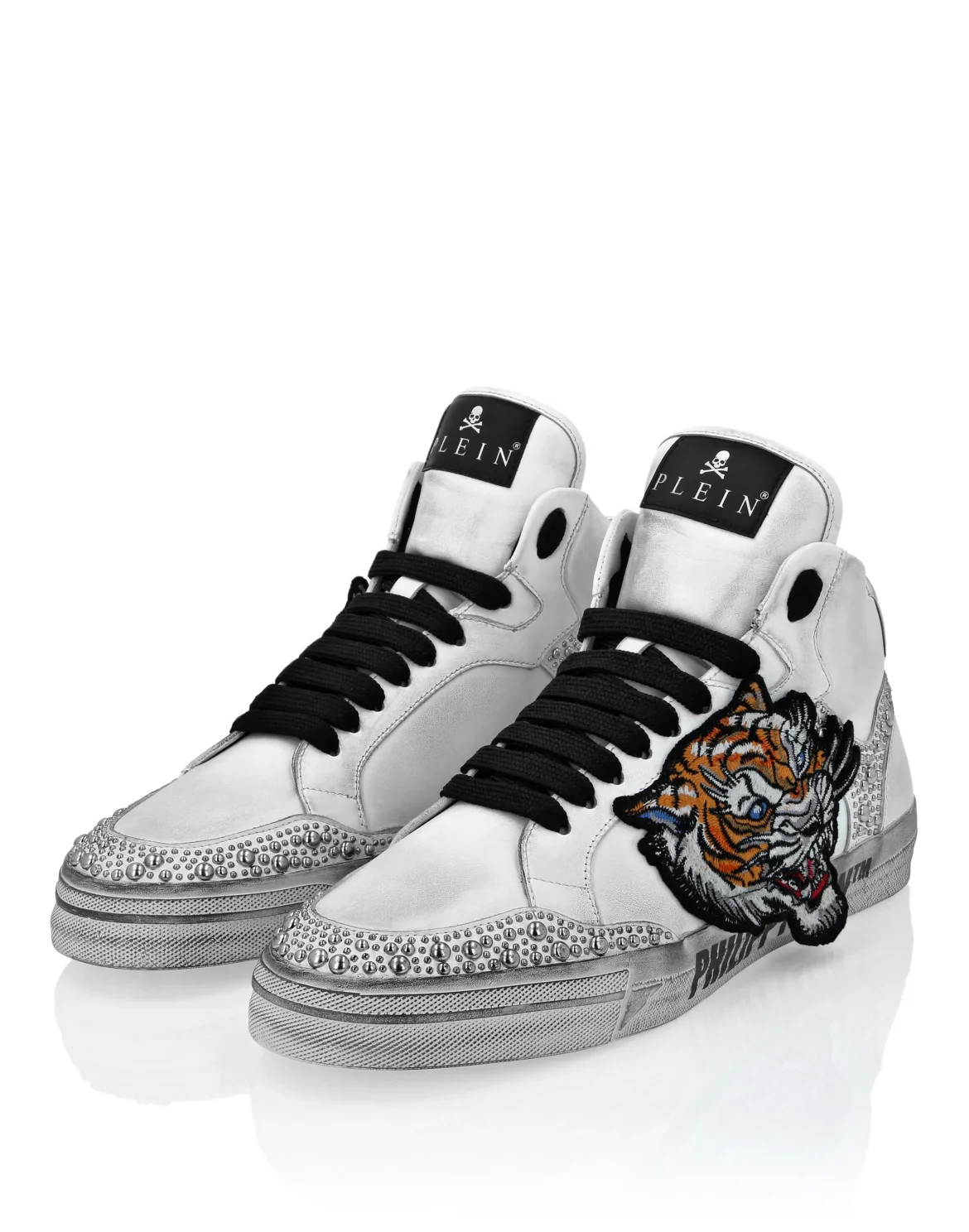 Leather Hi-Top Sneakers Retrokickz Tiger, цвет: Белый