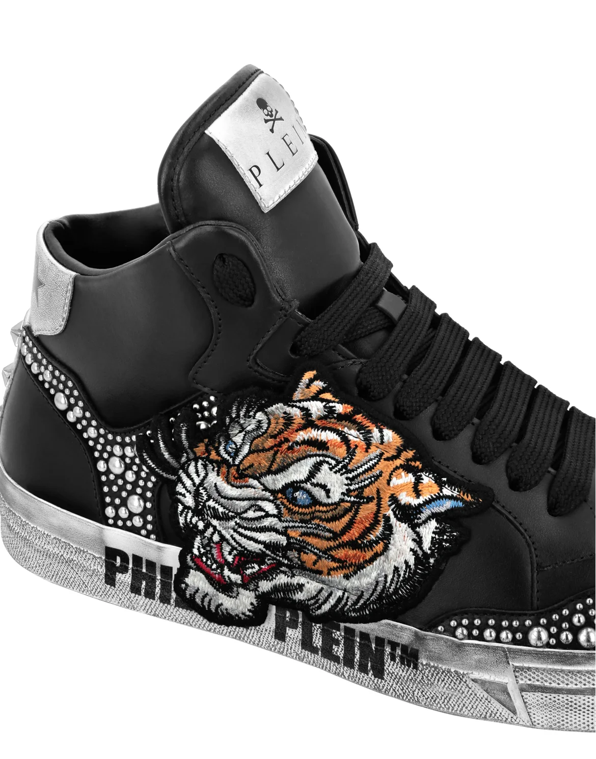 Leather Hi-Top Sneakers Retrokickz Tiger, цвет: Черный