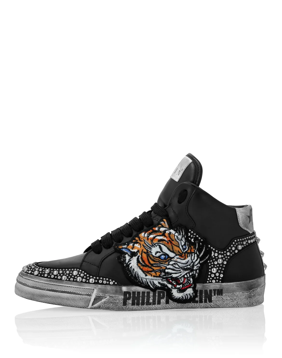 Leather Hi-Top Sneakers Retrokickz Tiger, цвет: Черный