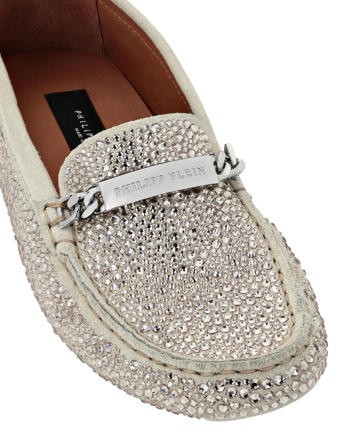 Suede Strass Moccasin, цвет: Бежевый