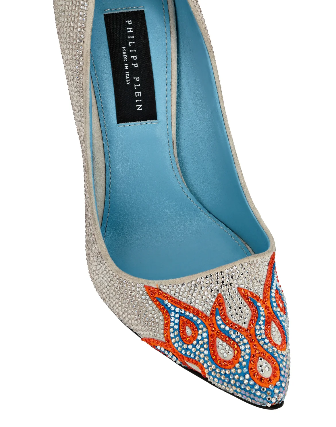Suede Strass Decollete High Heels Flame, цвет: Бежевый