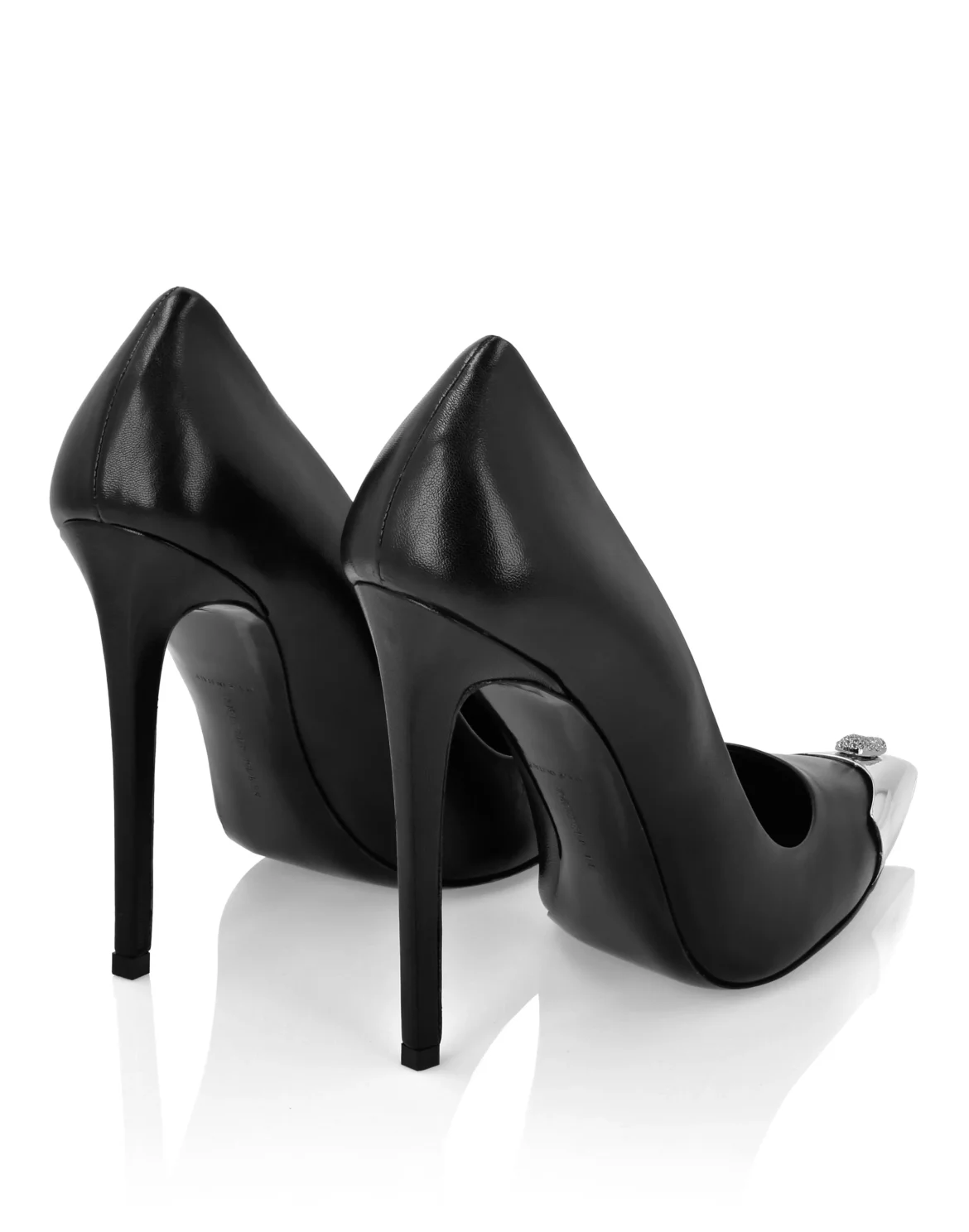 Leather Decollete Hi-Heels Skull strass, цвет: Черный