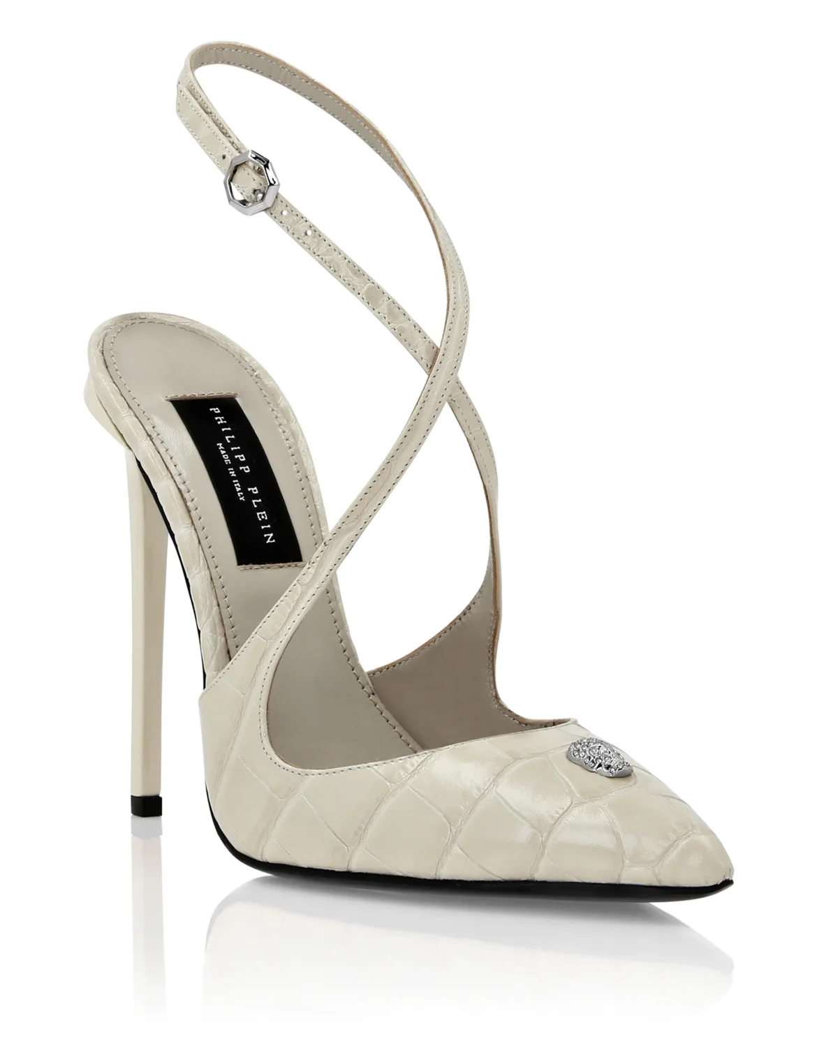 Hi-Heels Crossing Crocco Print, цвет: Бежевый