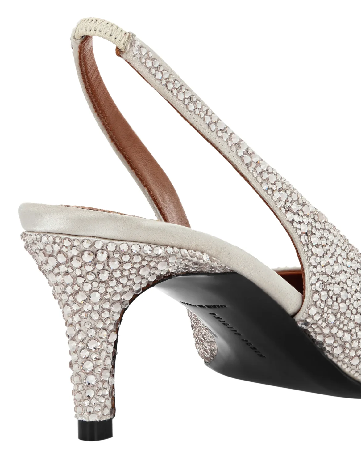 Satin Slingback Mix Strass, цвет: Бежевый