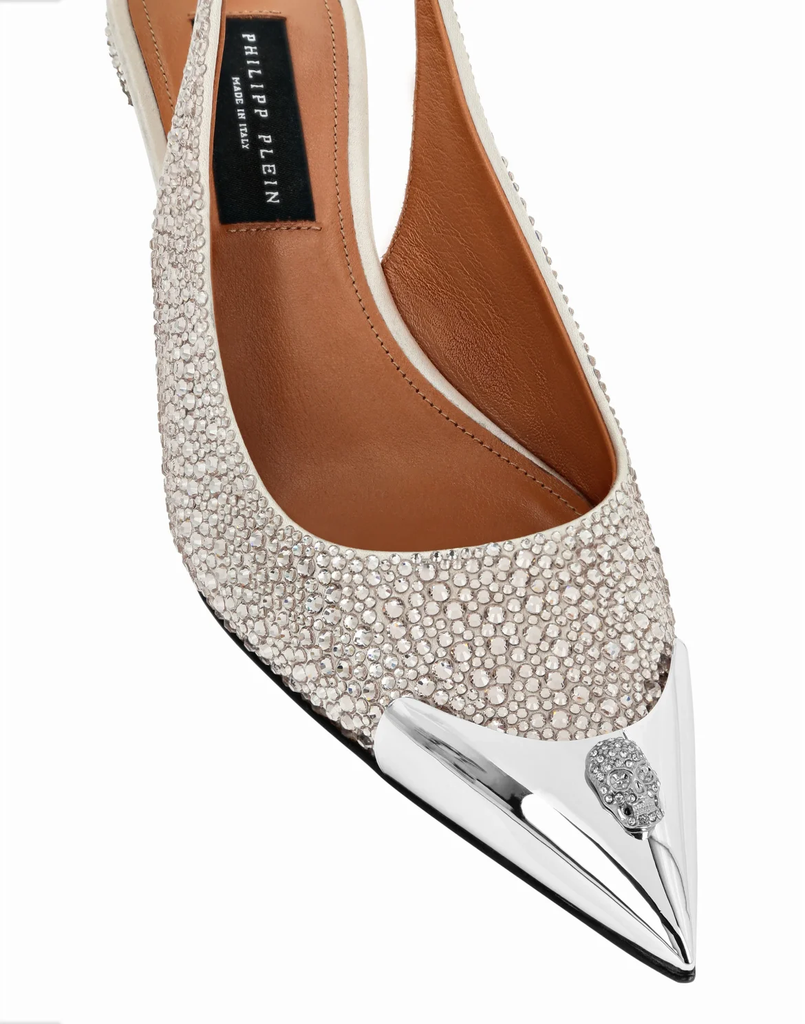 Satin Slingback Mix Strass, цвет: Бежевый