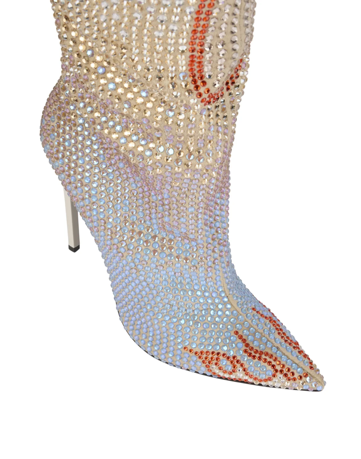 Suede Strass Boots Hi-Heels Overknees Flame, цвет: Бежевый