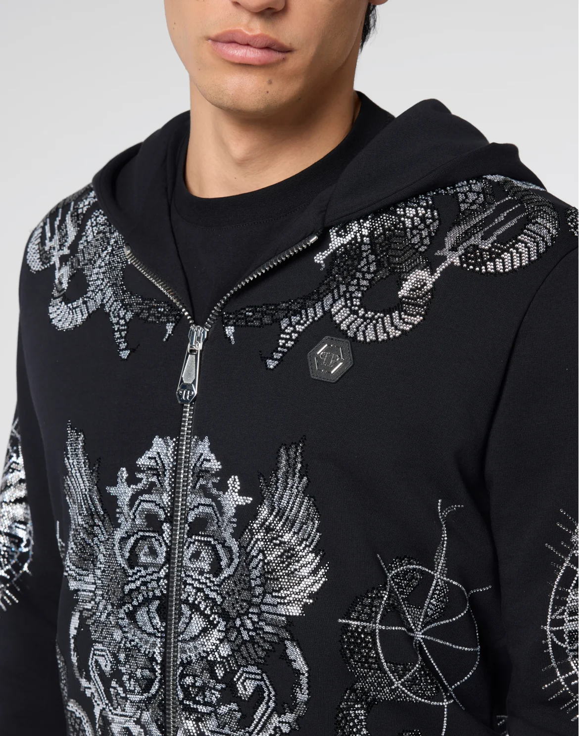 Zip Hoodie Tattoo Stones, цвет: Черный