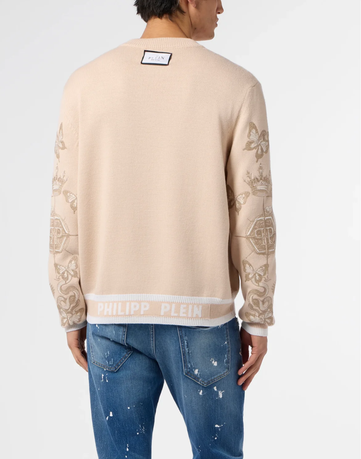 Round Neck Pullover Tattoo, цвет: Бежевый