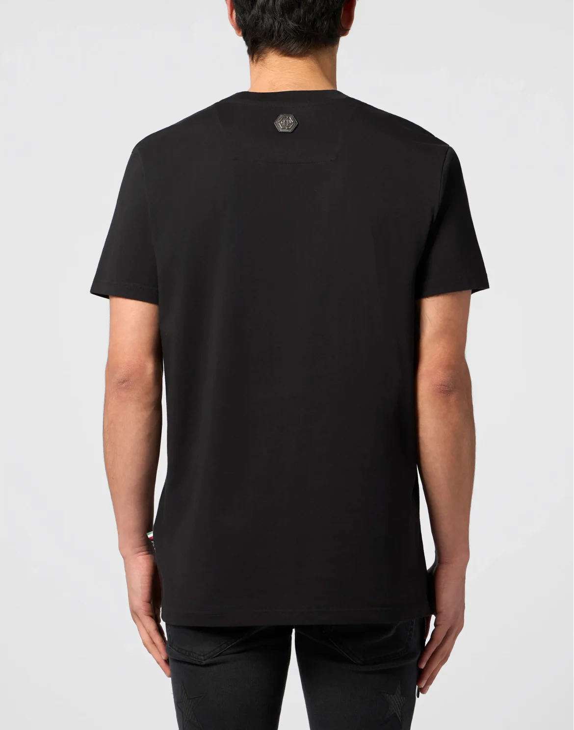 Round Neck T-Shirt Raw Edge Monogram Monogram, цвет: Черный