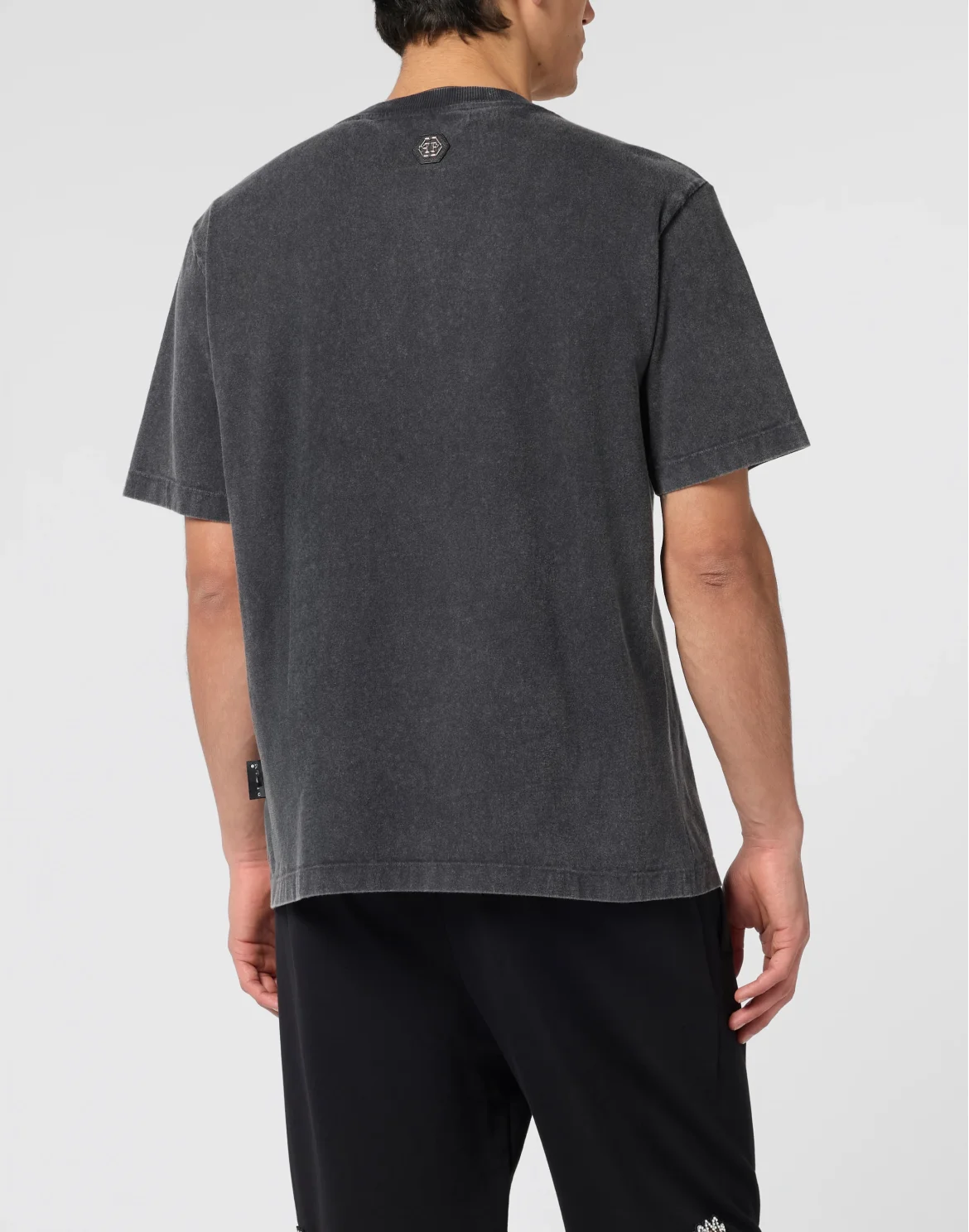 Washed Round Neck T-Shirt Eagle Skull Skull, цвет: Черный