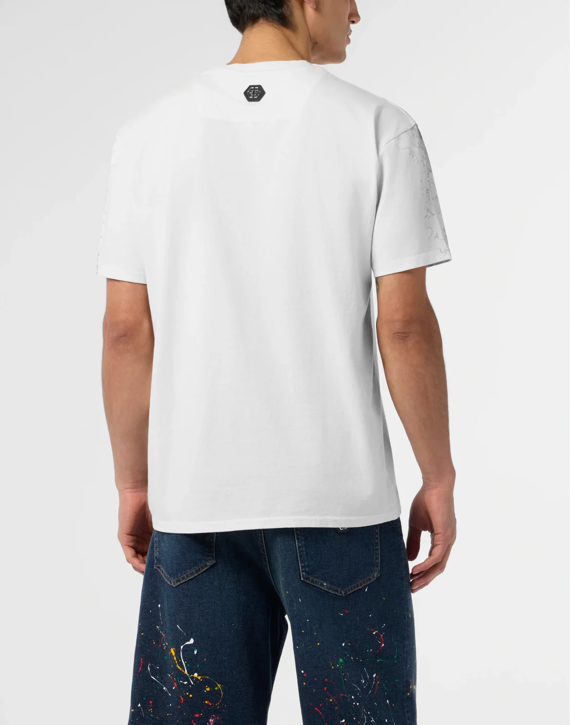 Round Neck T-Shirt Ceramic Skulls, цвет: Бежевый