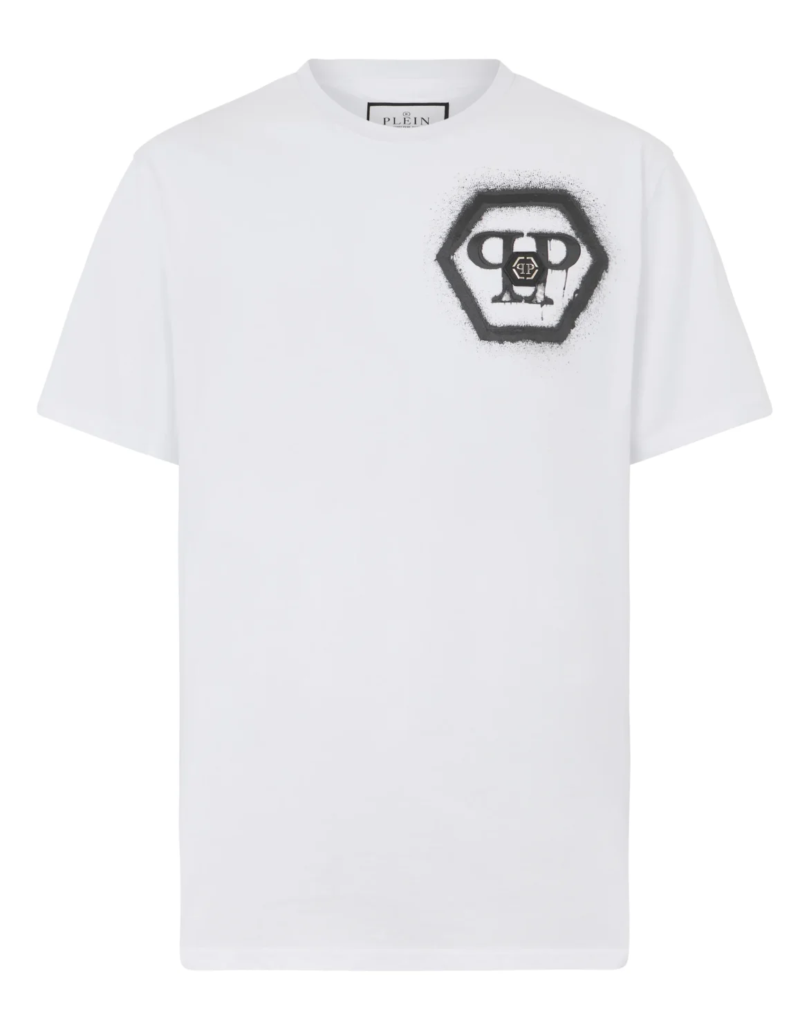 Round Neck T-Shirt Spray Hexagon, цвет: Белый