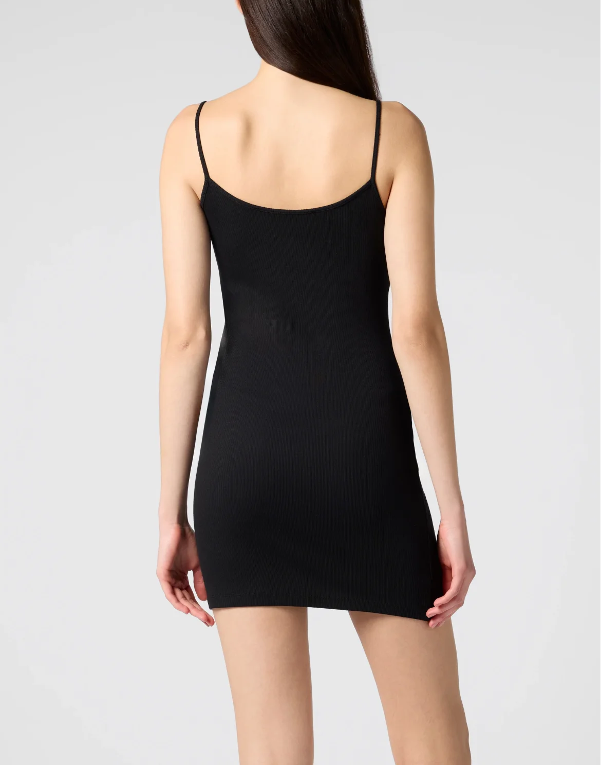 Cotton Rib Short Tank Dress Crystal Hexagon, цвет: Черный