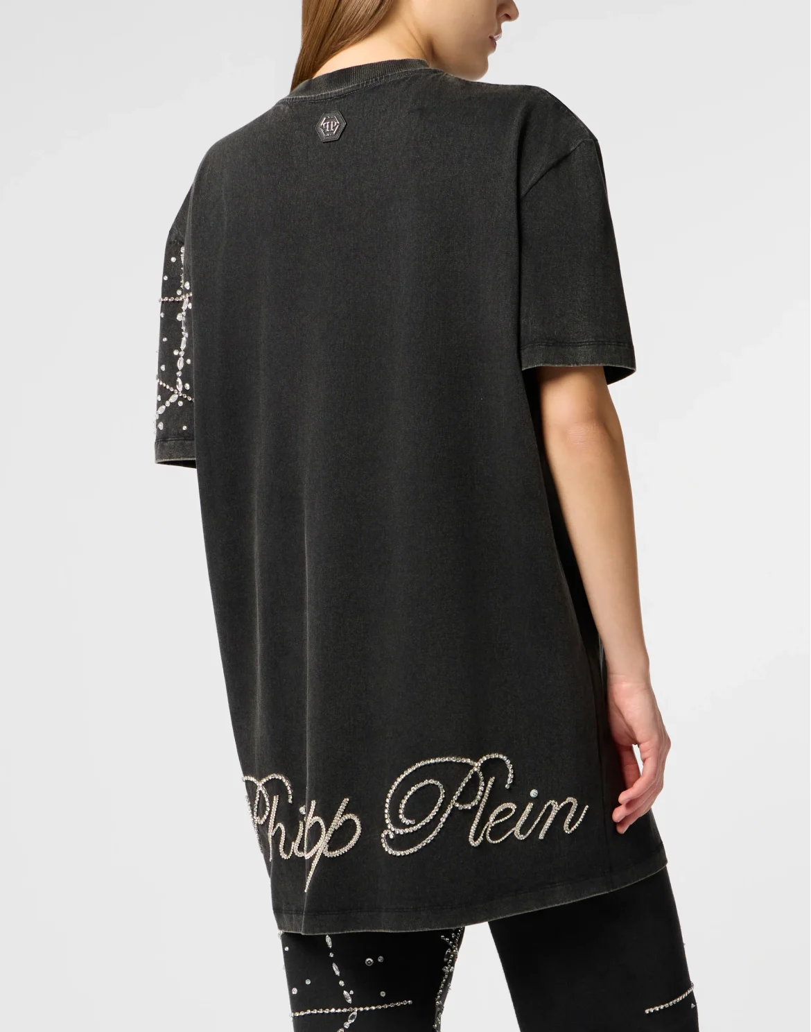 T-Shirt Dress Spiderweb Strass, цвет: Черный