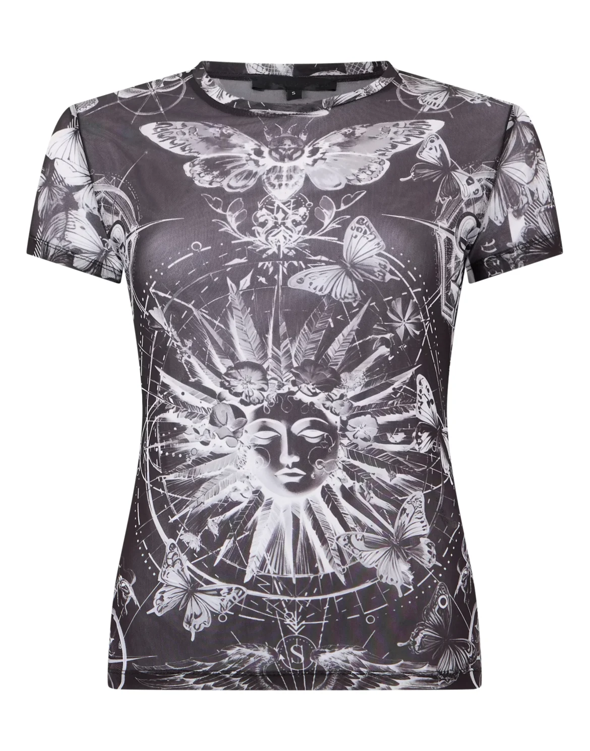 Tulle Sexy Pure Fit T-Shirt Butterfly Tattoo, цвет: Черный
