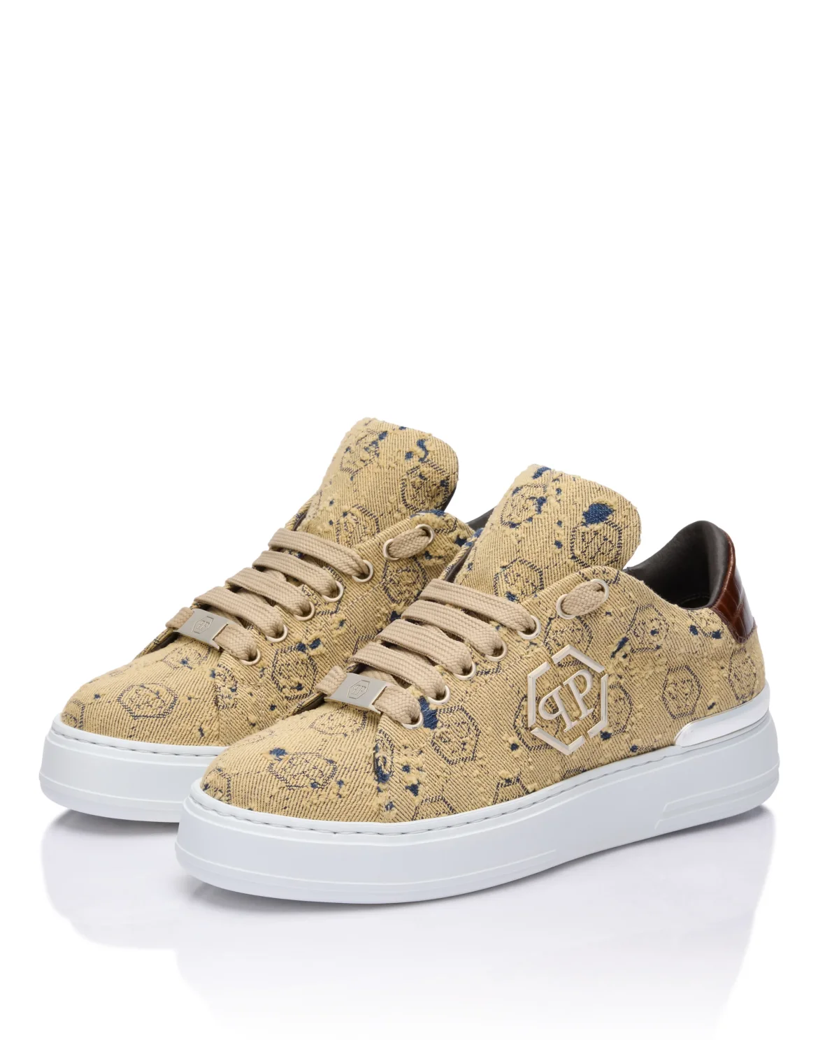 Low-Top Sneakers Jacquard Monogram, цвет: Коричневый