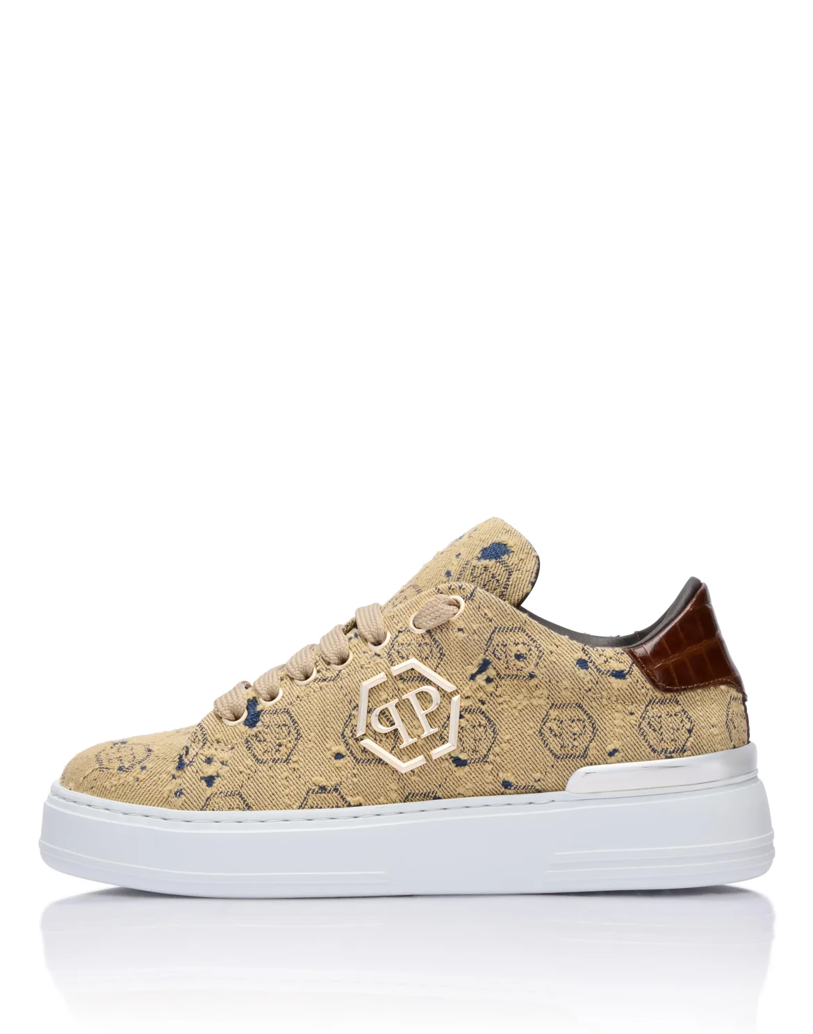 Low-Top Sneakers Jacquard Monogram, цвет: Коричневый