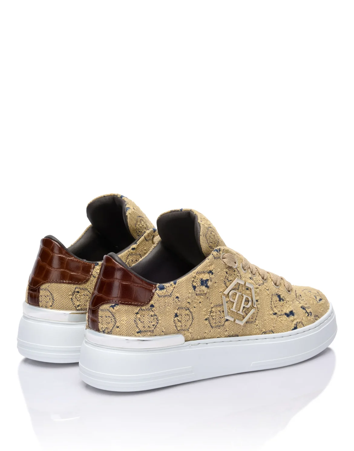 Low-Top Sneakers Jacquard Monogram, цвет: Коричневый